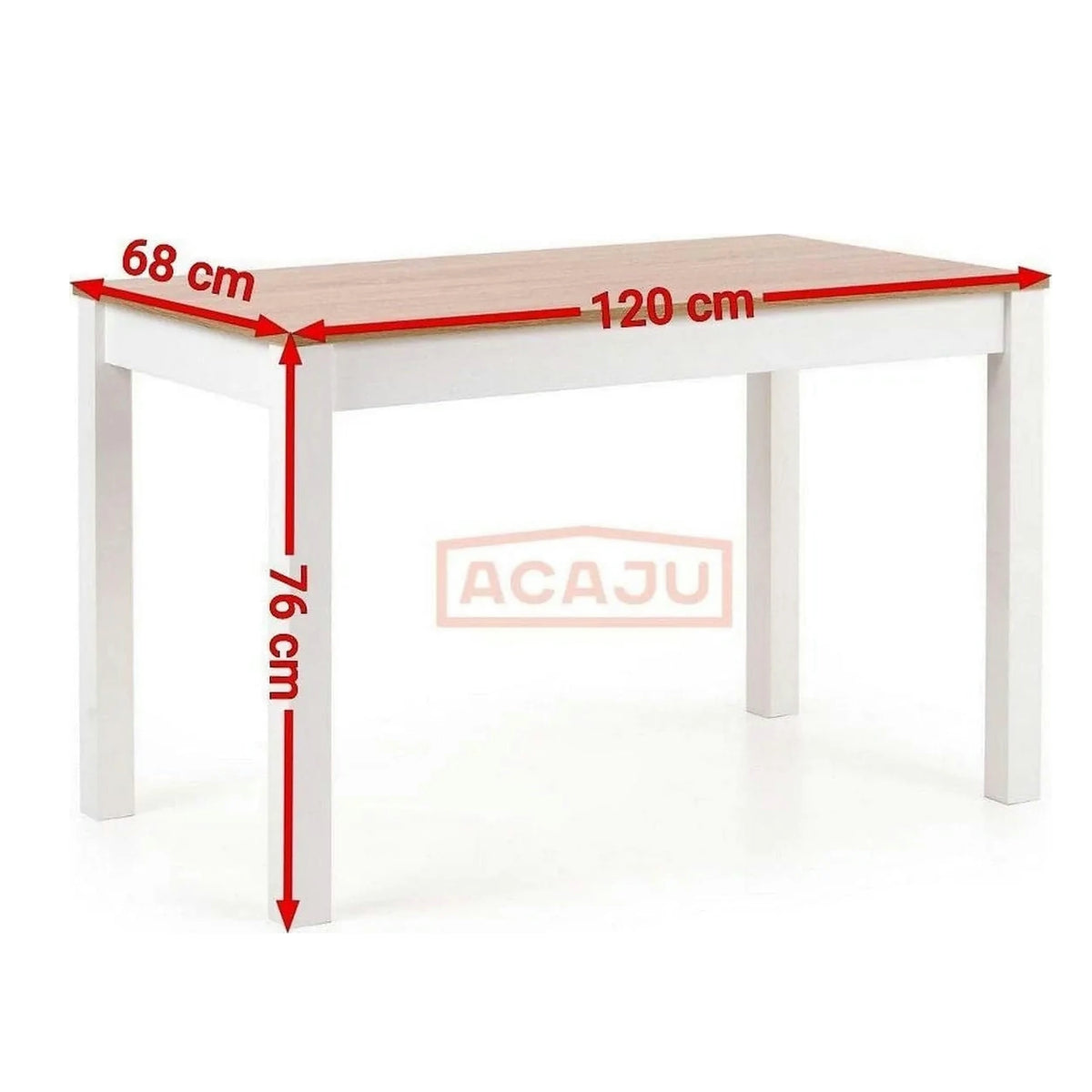 Masa KSAWERY, stejar/alb, PAL, 120x68x76 cm