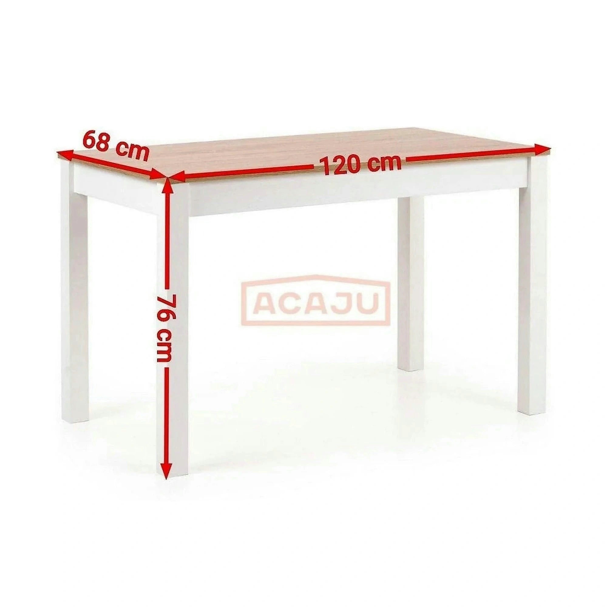 Masa KSAWERY, stejar/alb, PAL, 120x68x76 cm