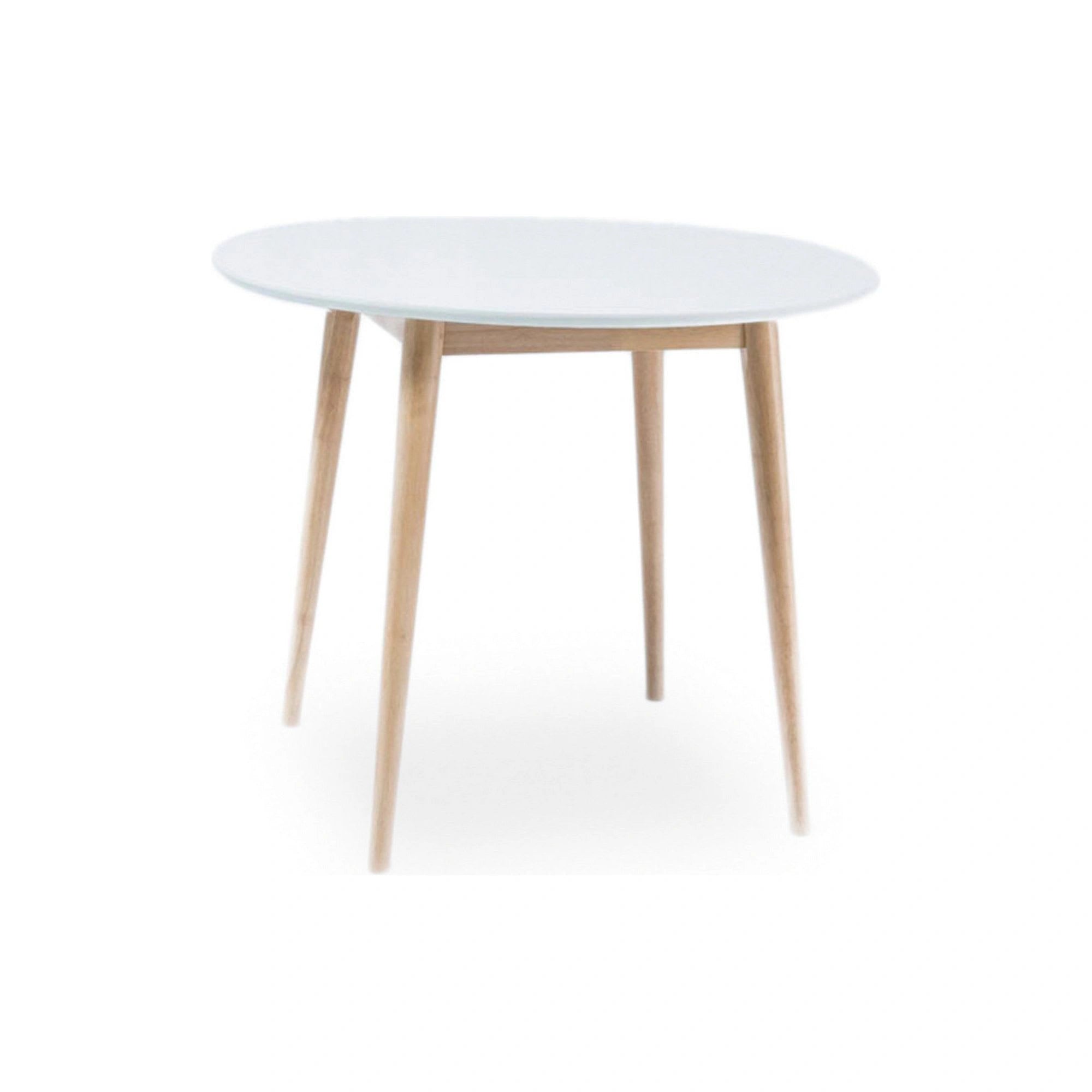 Masa LARSON, alb/stejar, 90x90x75 cm