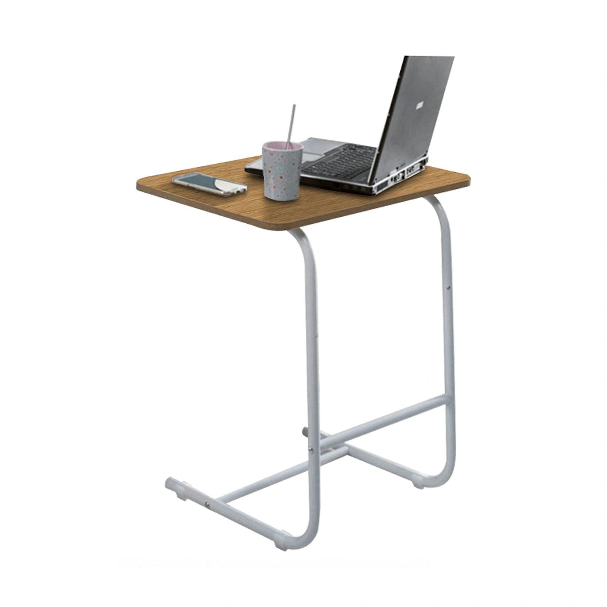 Masa laterala MARONE, stejar/alb, DTD laminat/metal, 60x40x62 cm