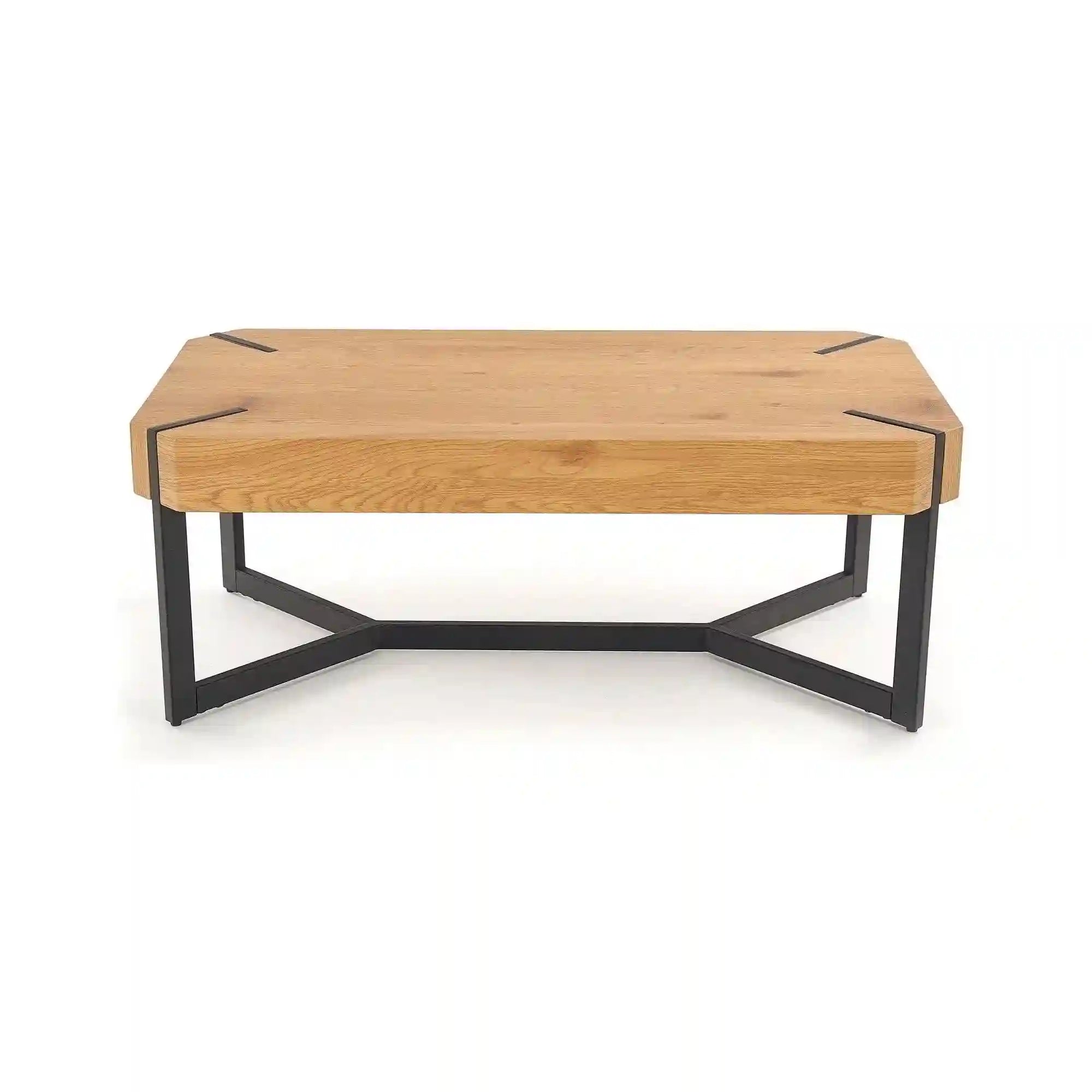 Masuta de cafea dreptughiulara LAVIDA, stejar auriu/negru, 110x60x43 cm