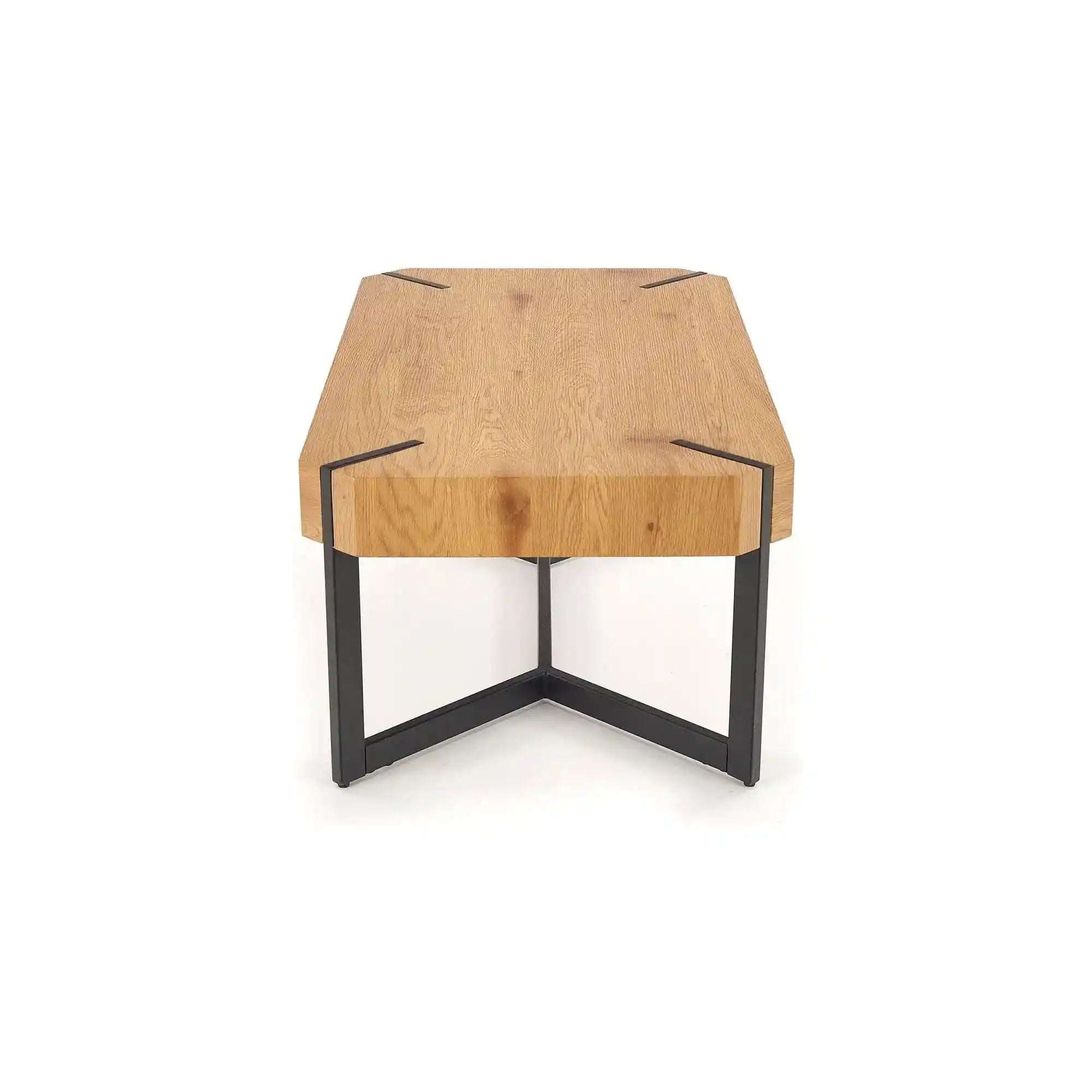 Masuta de cafea dreptughiulara LAVIDA, stejar auriu/negru, 110x60x43 cm