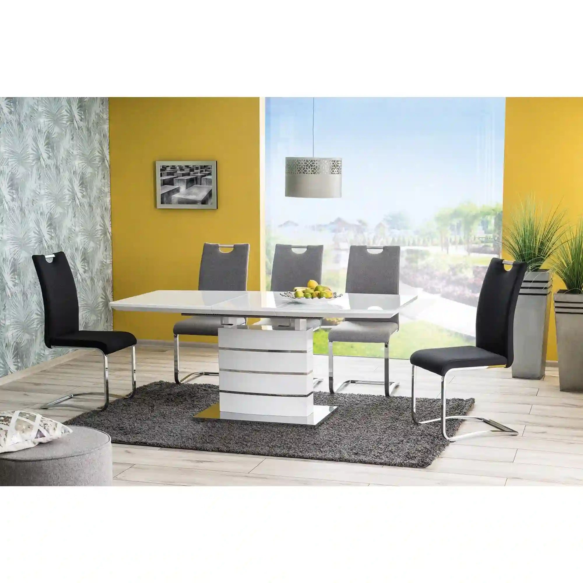 Masa LEONARDO, alb, 140/180x80x76 cm