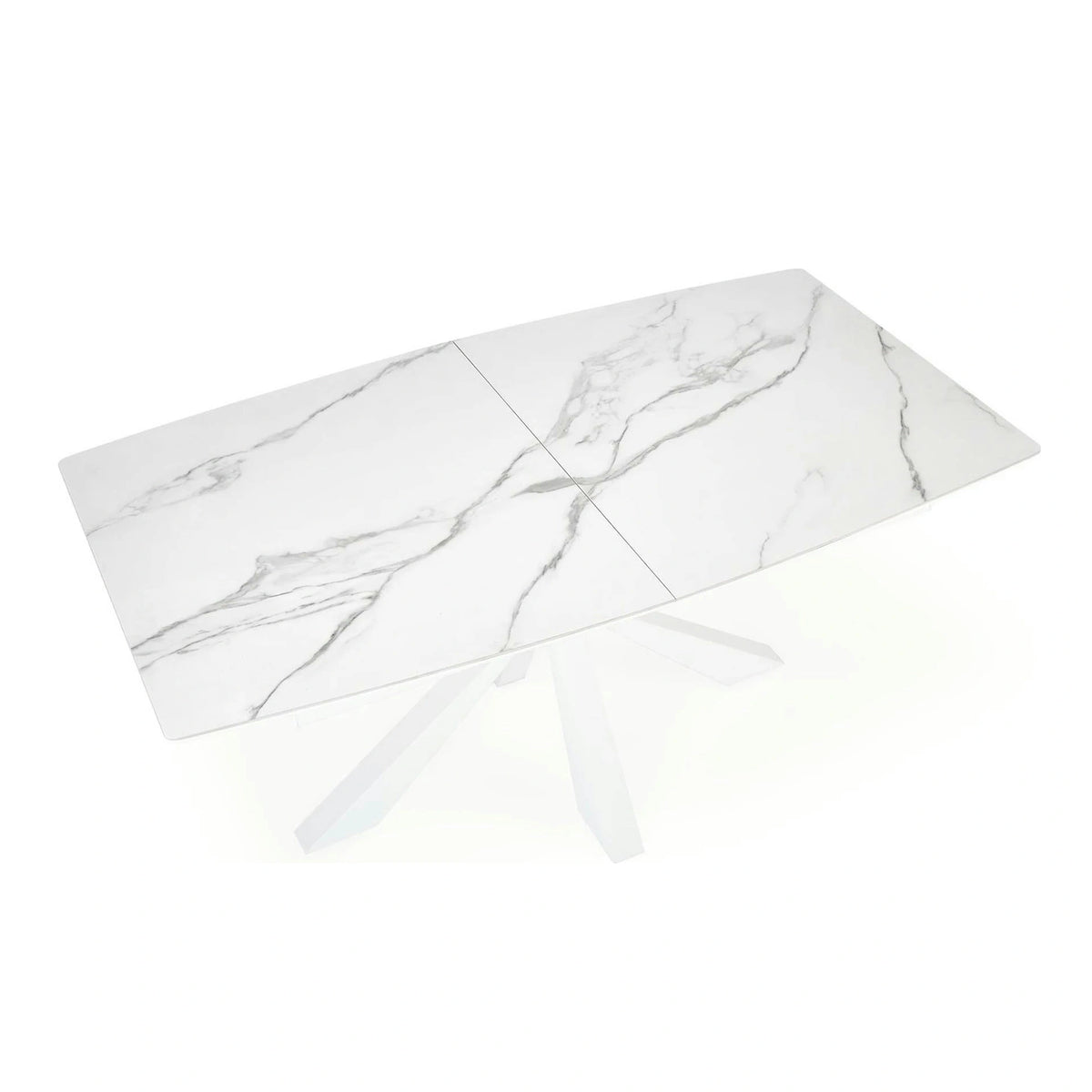 Masa living extensibila alba VIVALDI, ceramica/metal, 160/200x90x78 cm