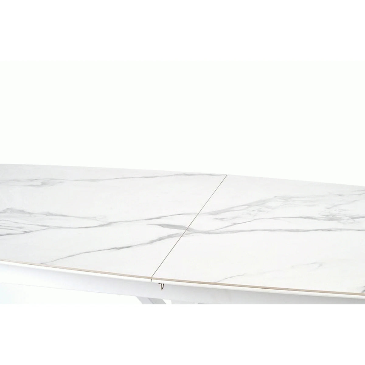 Masa living extensibila alba VIVALDI, ceramica/metal, 160/200x90x78 cm