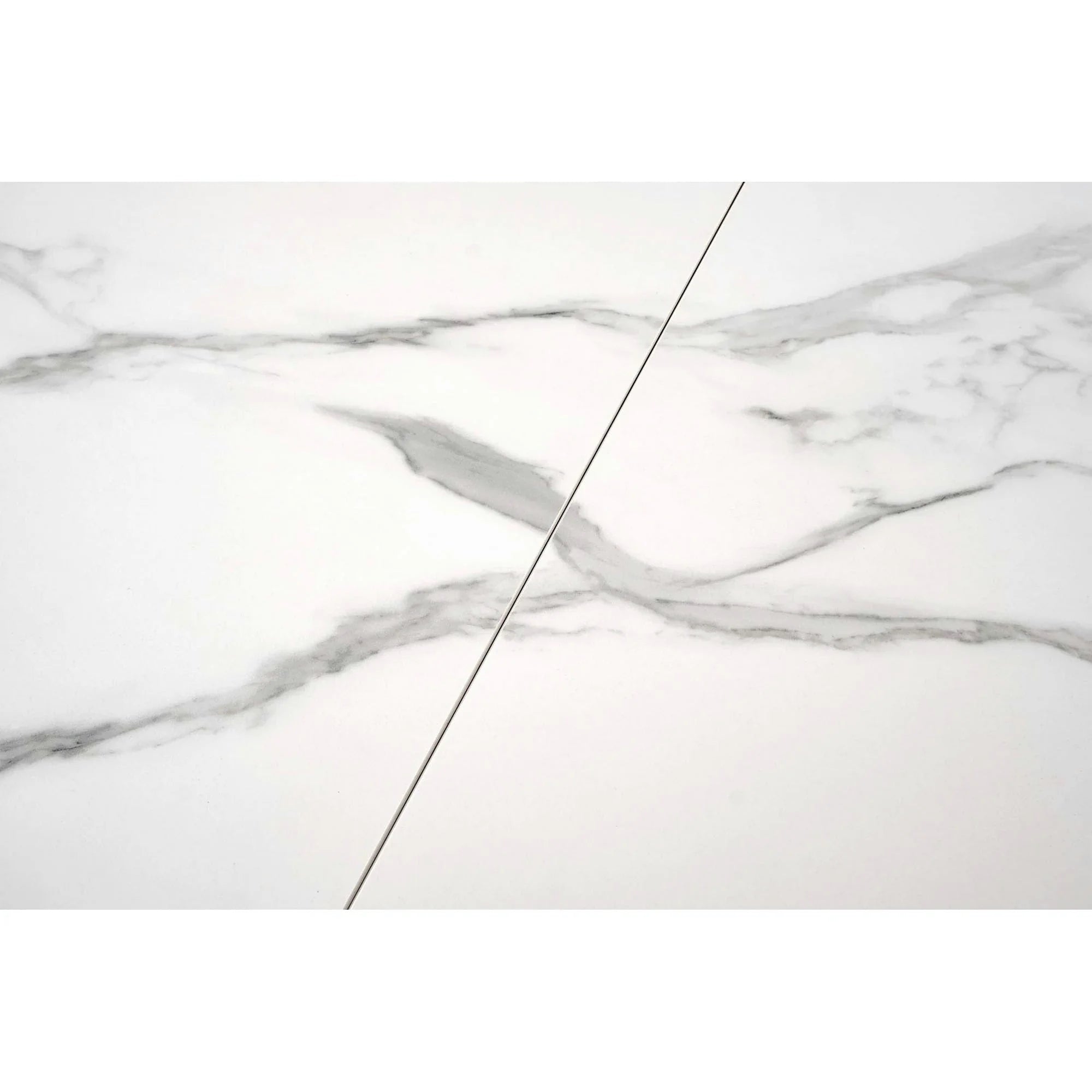 Masa living extensibila alba VIVALDI, ceramica/metal, 160/200x90x78 cm