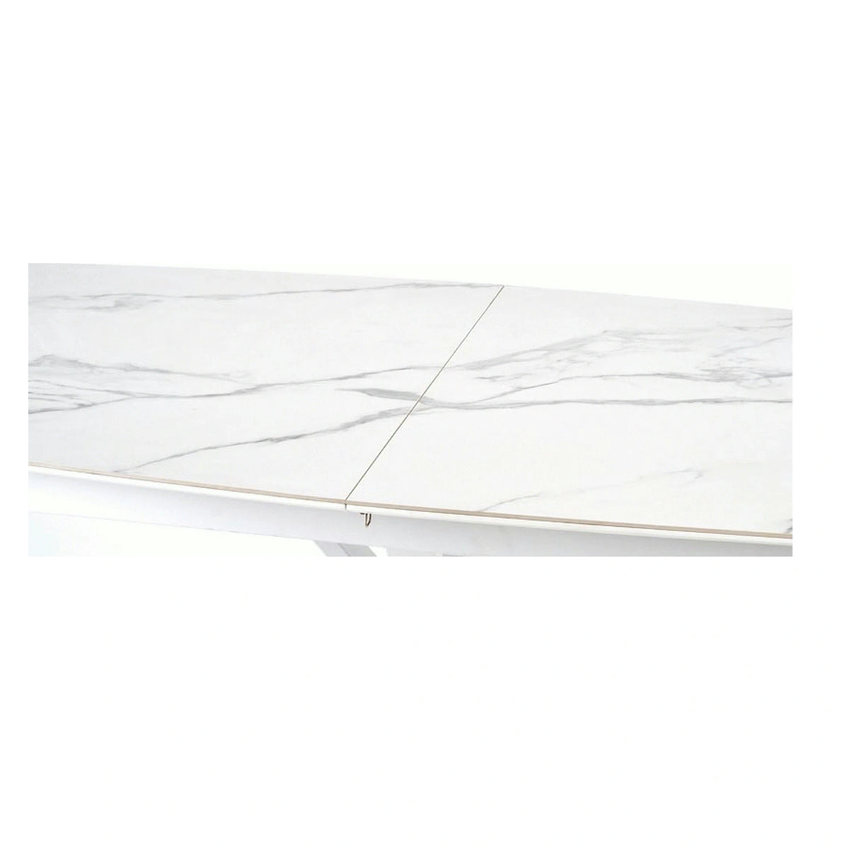 Masa living extensibila alba VIVALDI, ceramica/metal, 160/200x90x78 cm