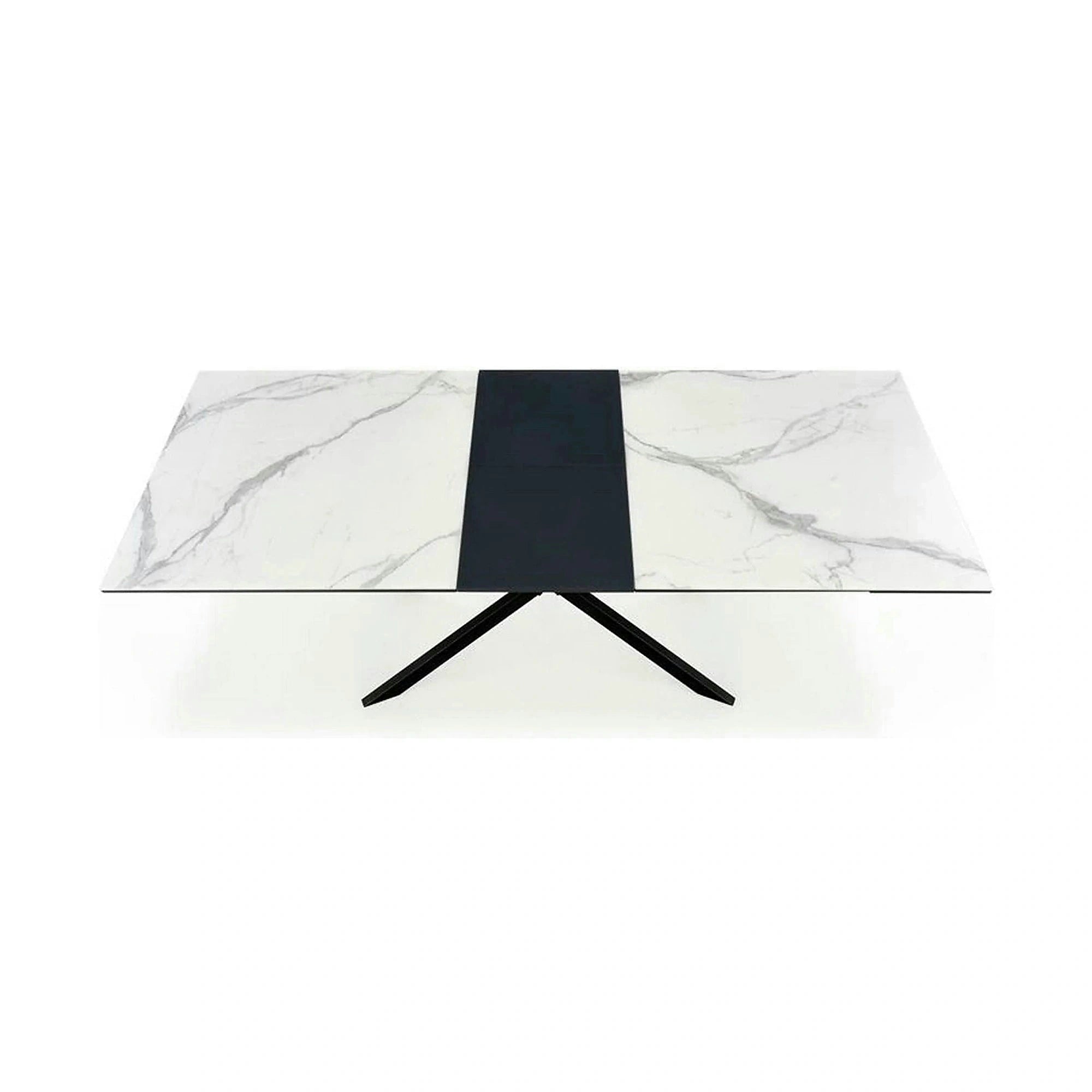 Masa living marmura DIESEL, alb/negru, 160/200x90x76 cm