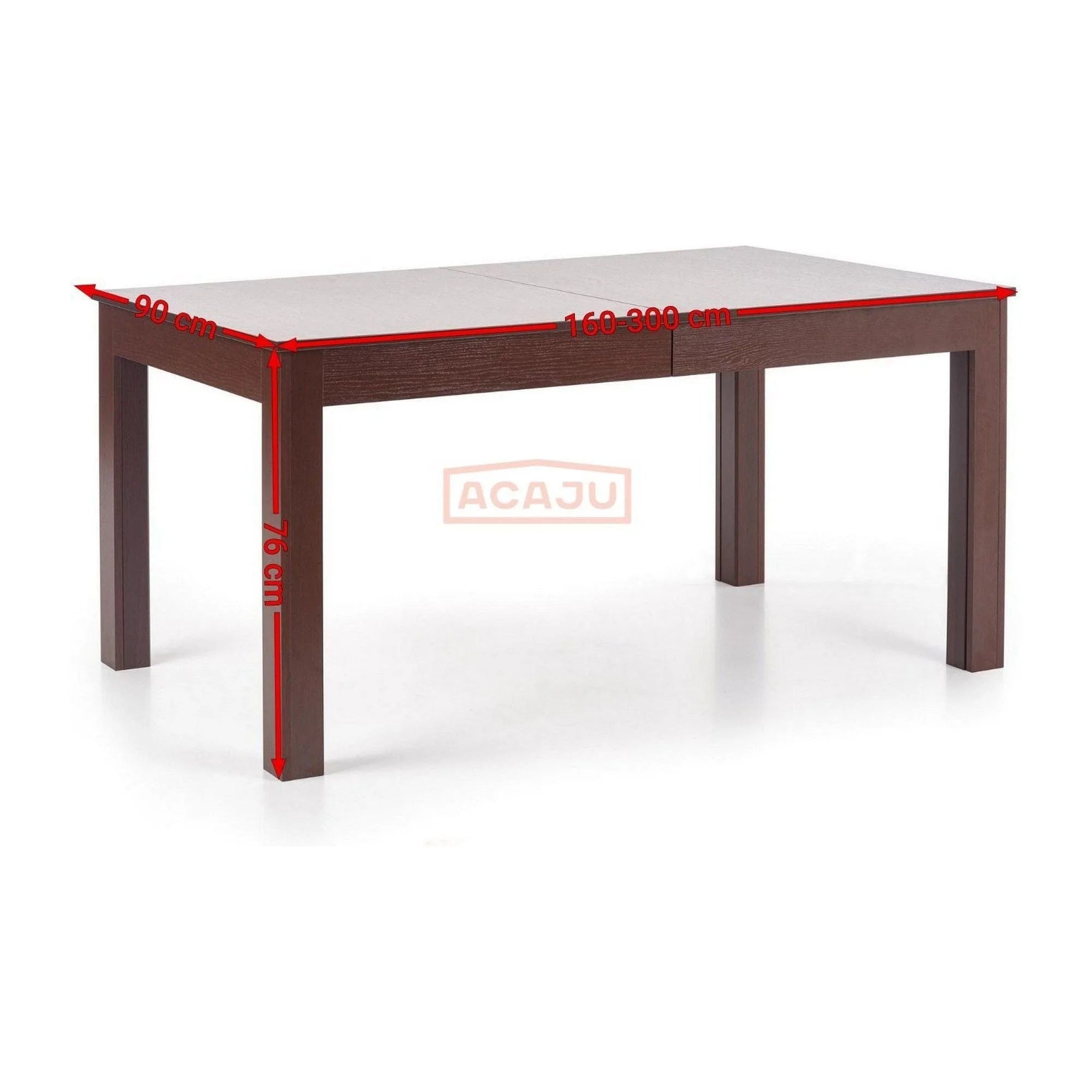 Masa living SEWERYN, nuc inchis, PAL, 160/300x90x76 cm