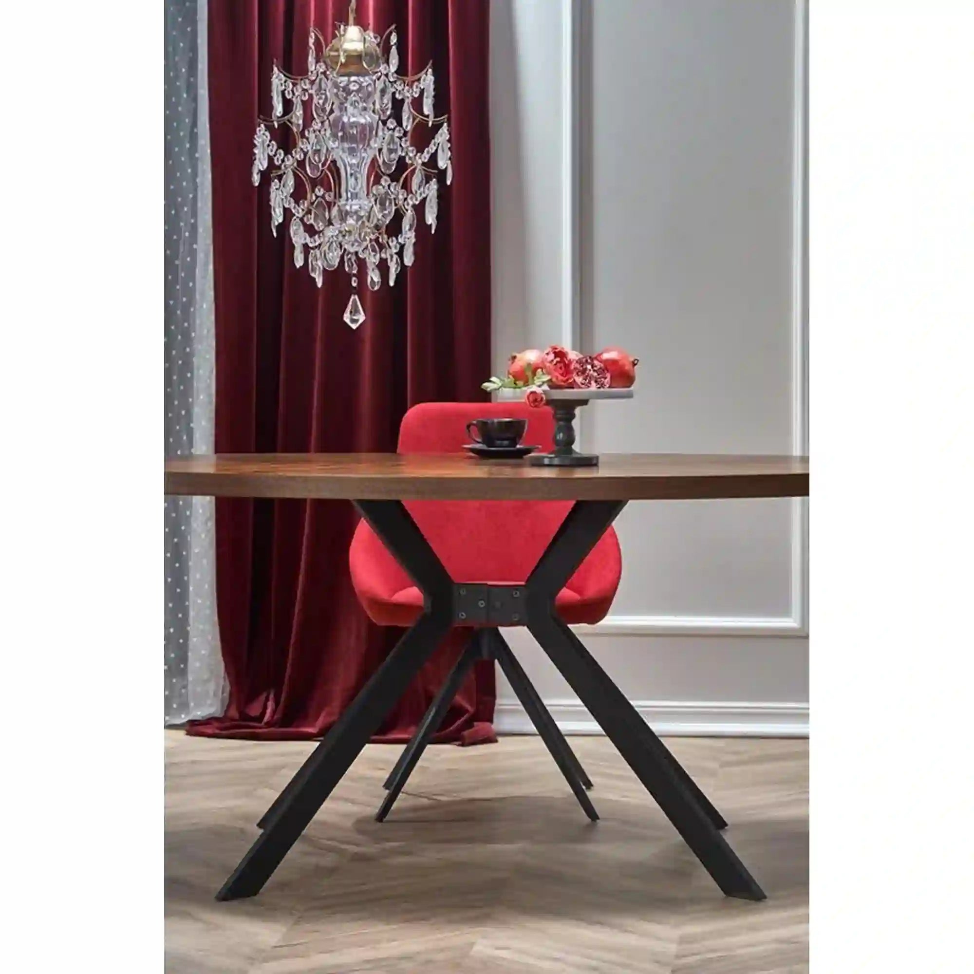 Masa LOCARNO, nuc/negru, 170x90x76 cm