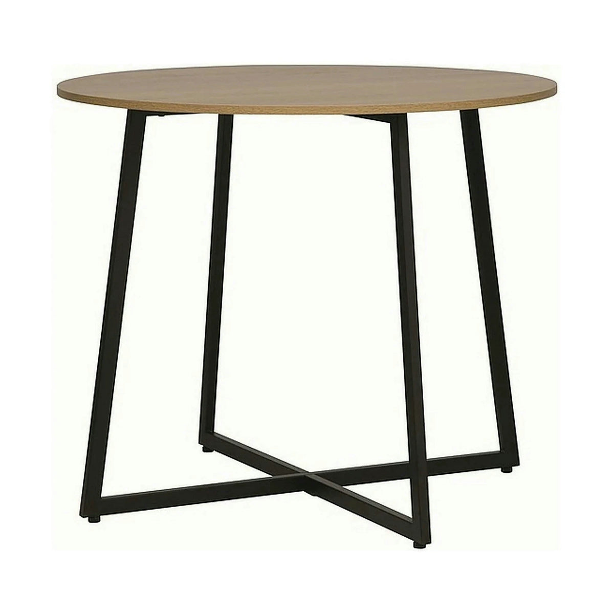 Masa LUNA, stejar/negru, PAL laminat/metal, 90x76 cm