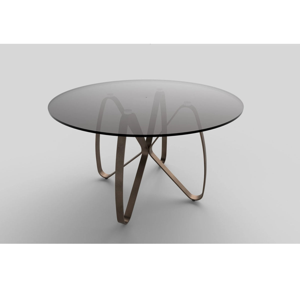 Masa LUNGO, maro/auriu, sticla securizata/metal, 120x120x76 cm