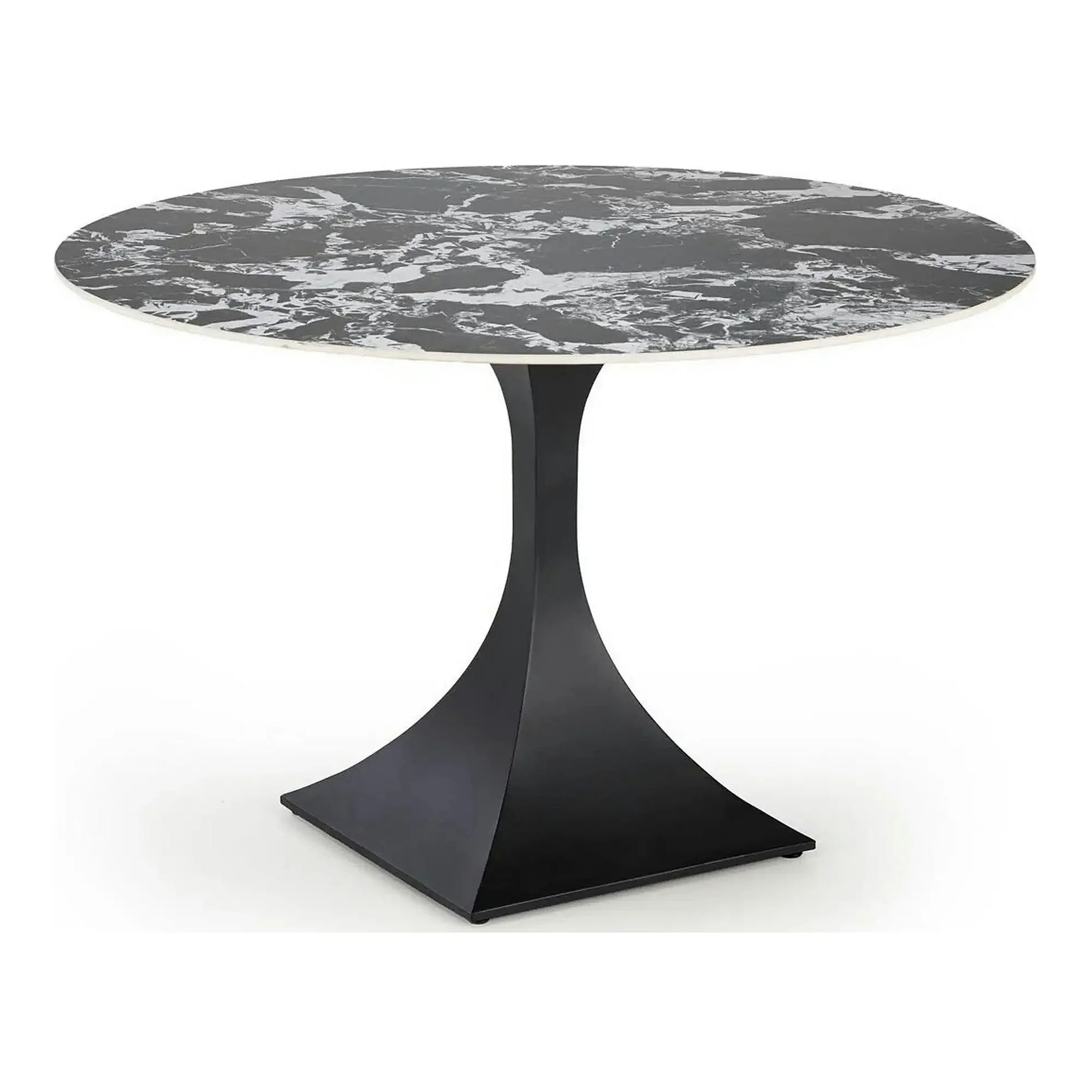Masa MANUEL, negru, ceramica/metal, 120x120x77 cm