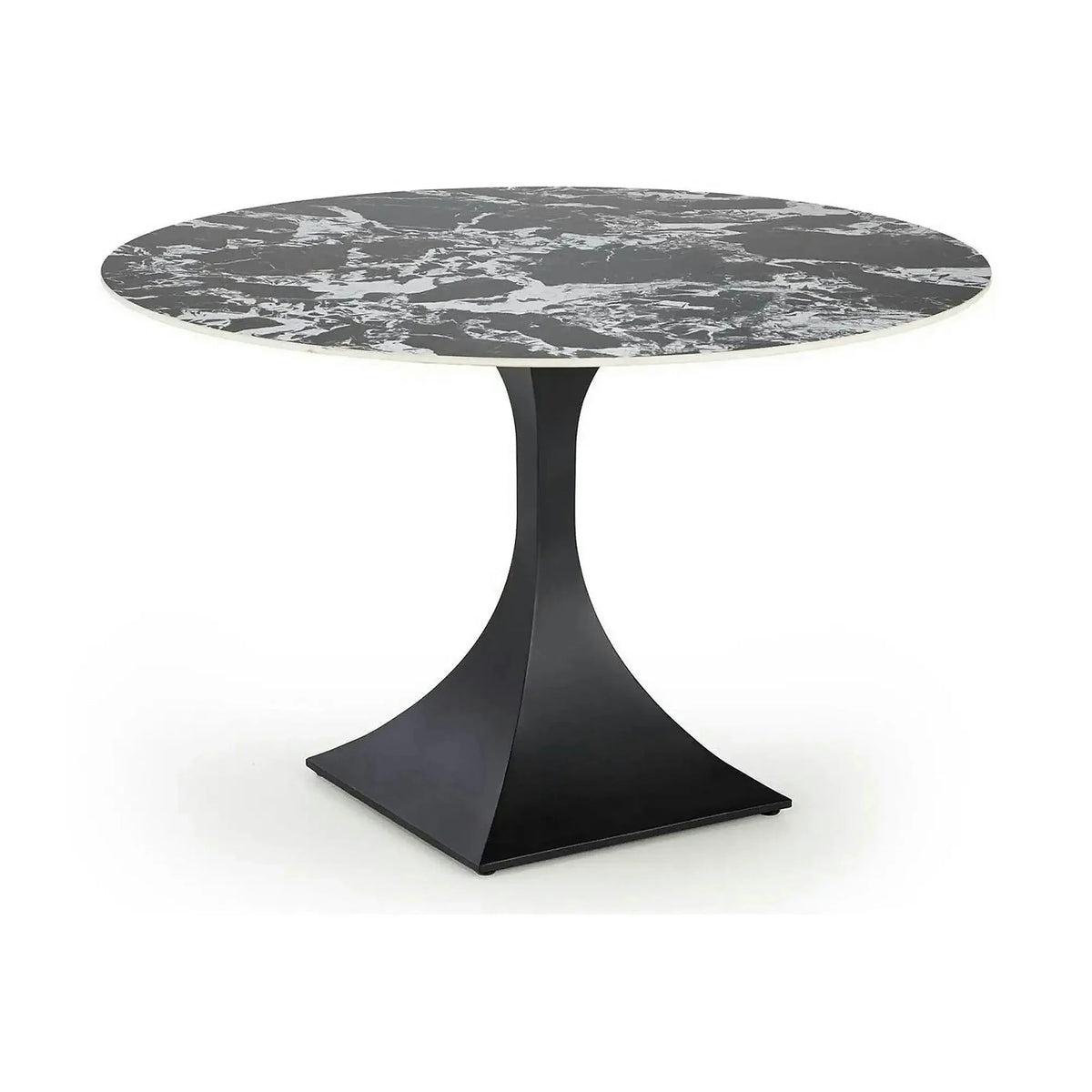 Masa MANUEL, negru, ceramica/metal, 120x120x77 cm