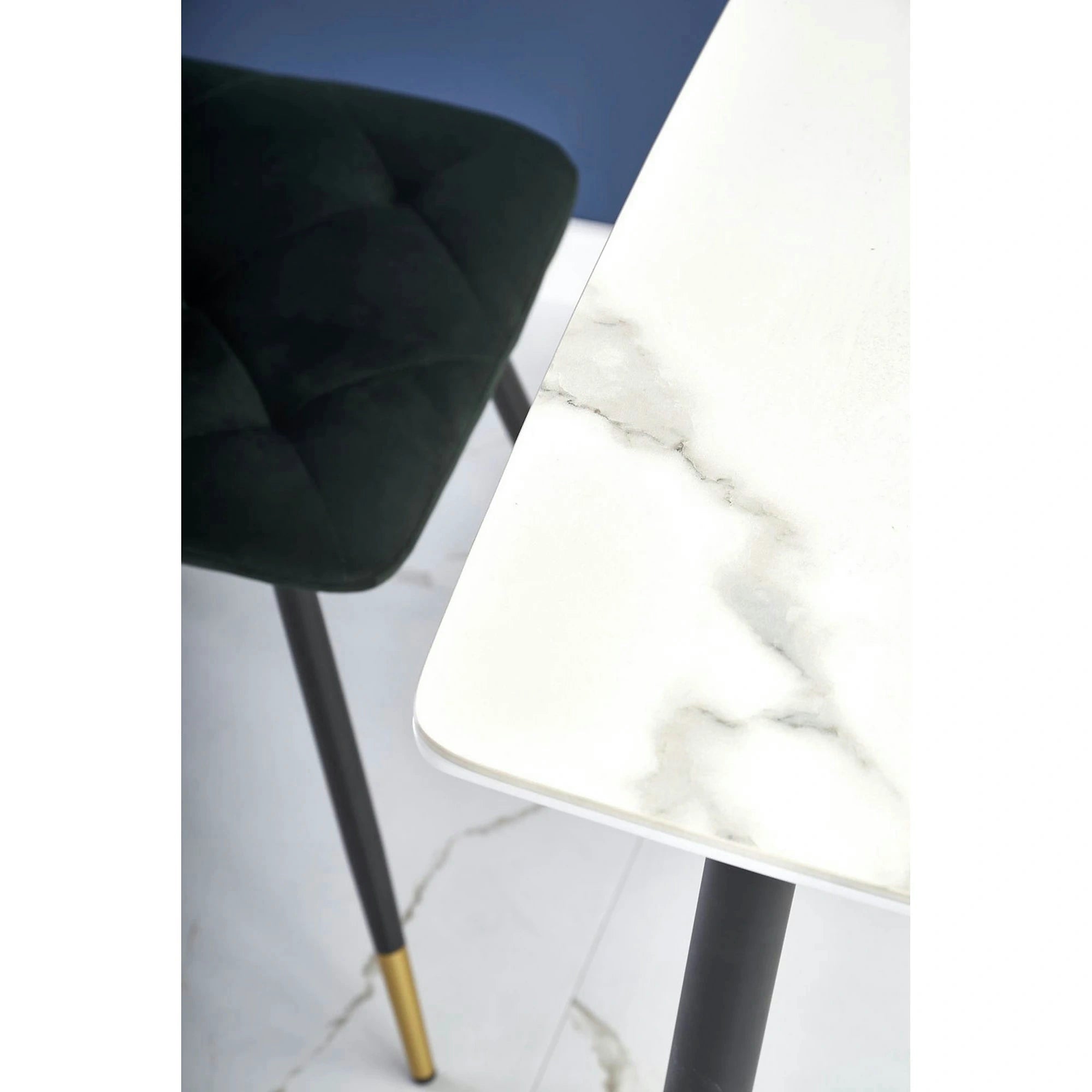 Masa MARCO, alb/negru, 120x70x77 cm