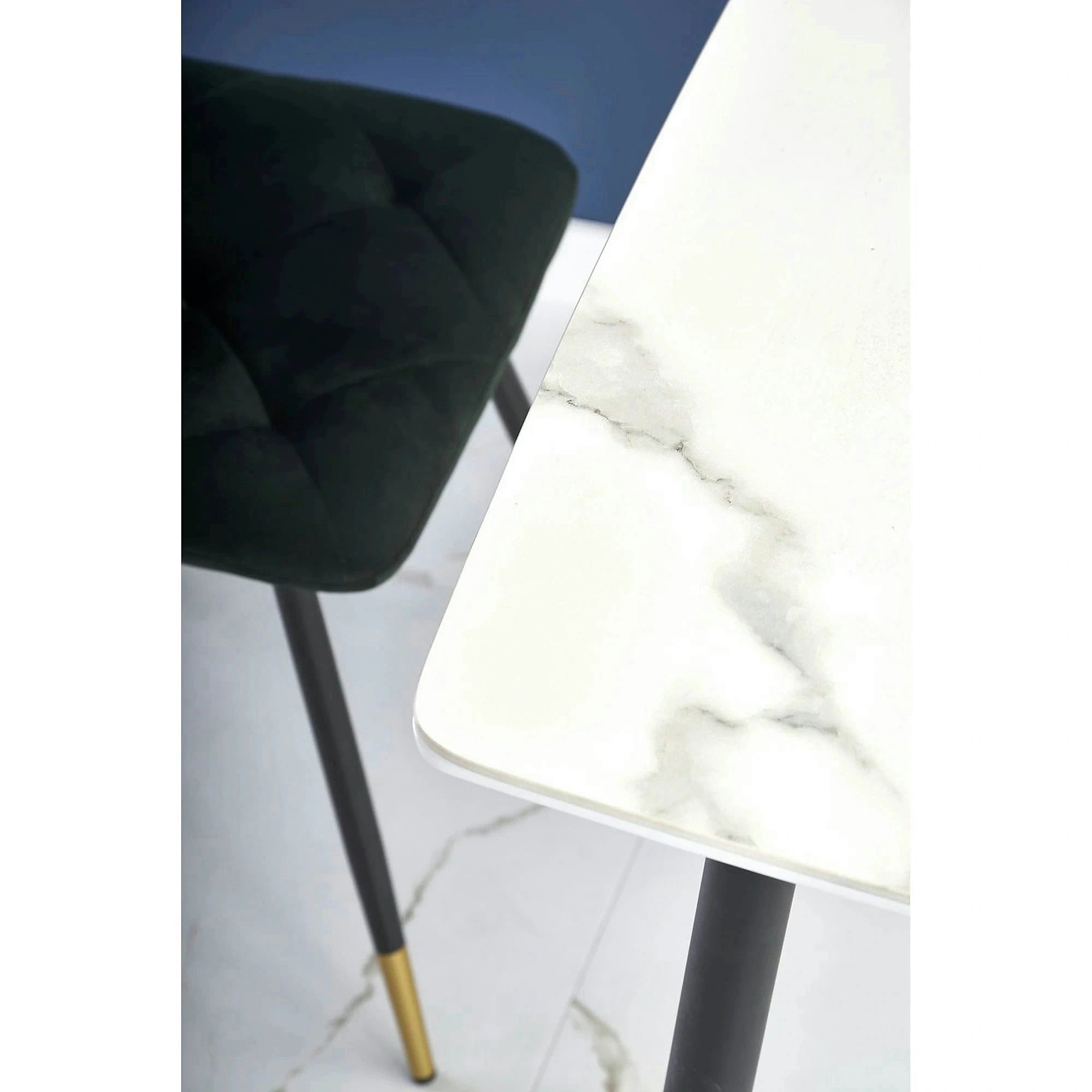 Masa MARCO, alb/negru, 120x70x77 cm