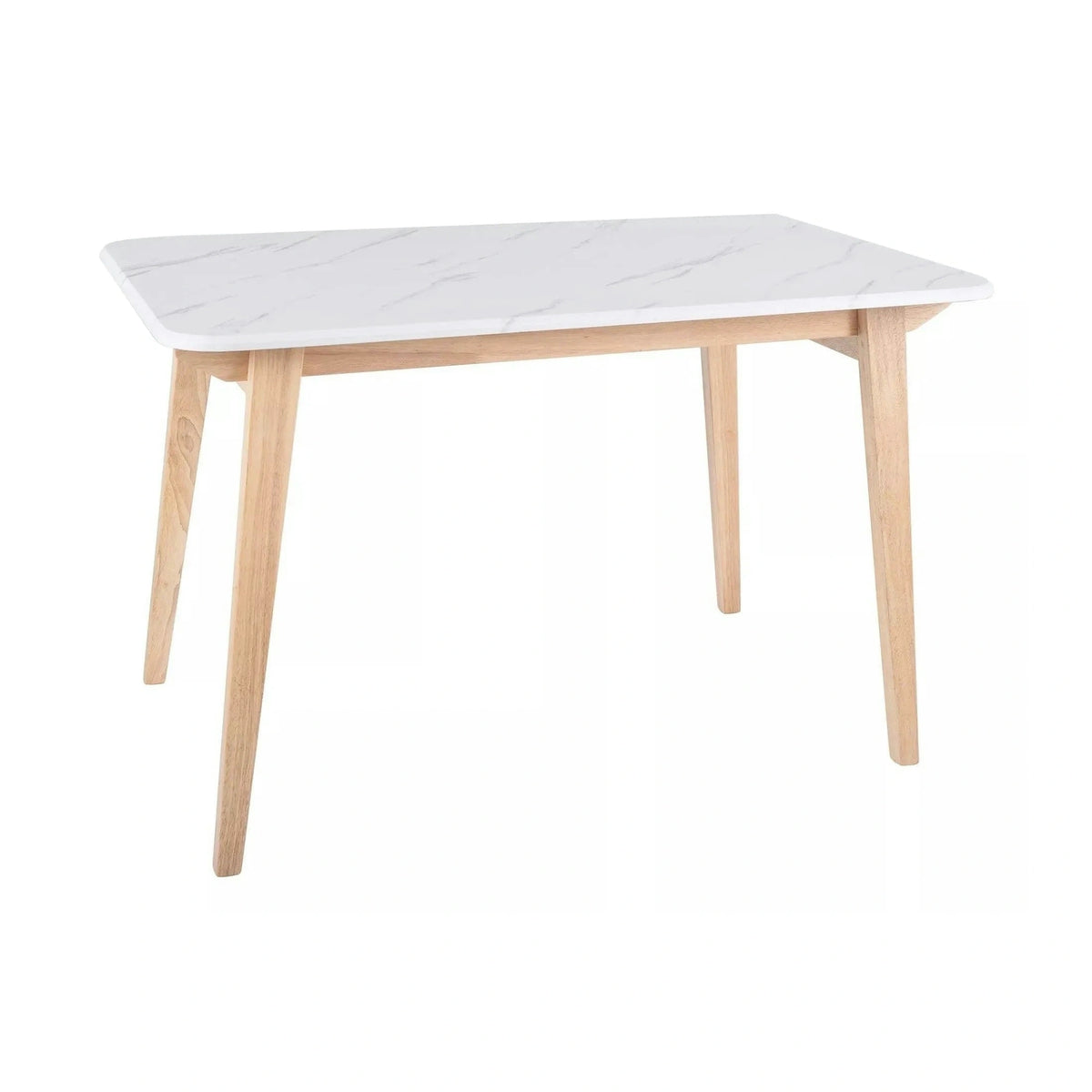 Masa MARCUS, alb cu efect de marmura/stejar, 120x75x76 cm