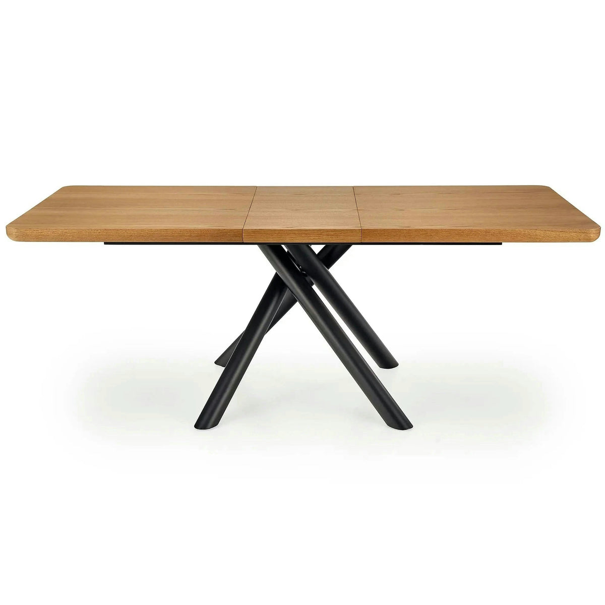 Masa mare living DERRICK, stejar natural/negru, 160/200x90x75 cm