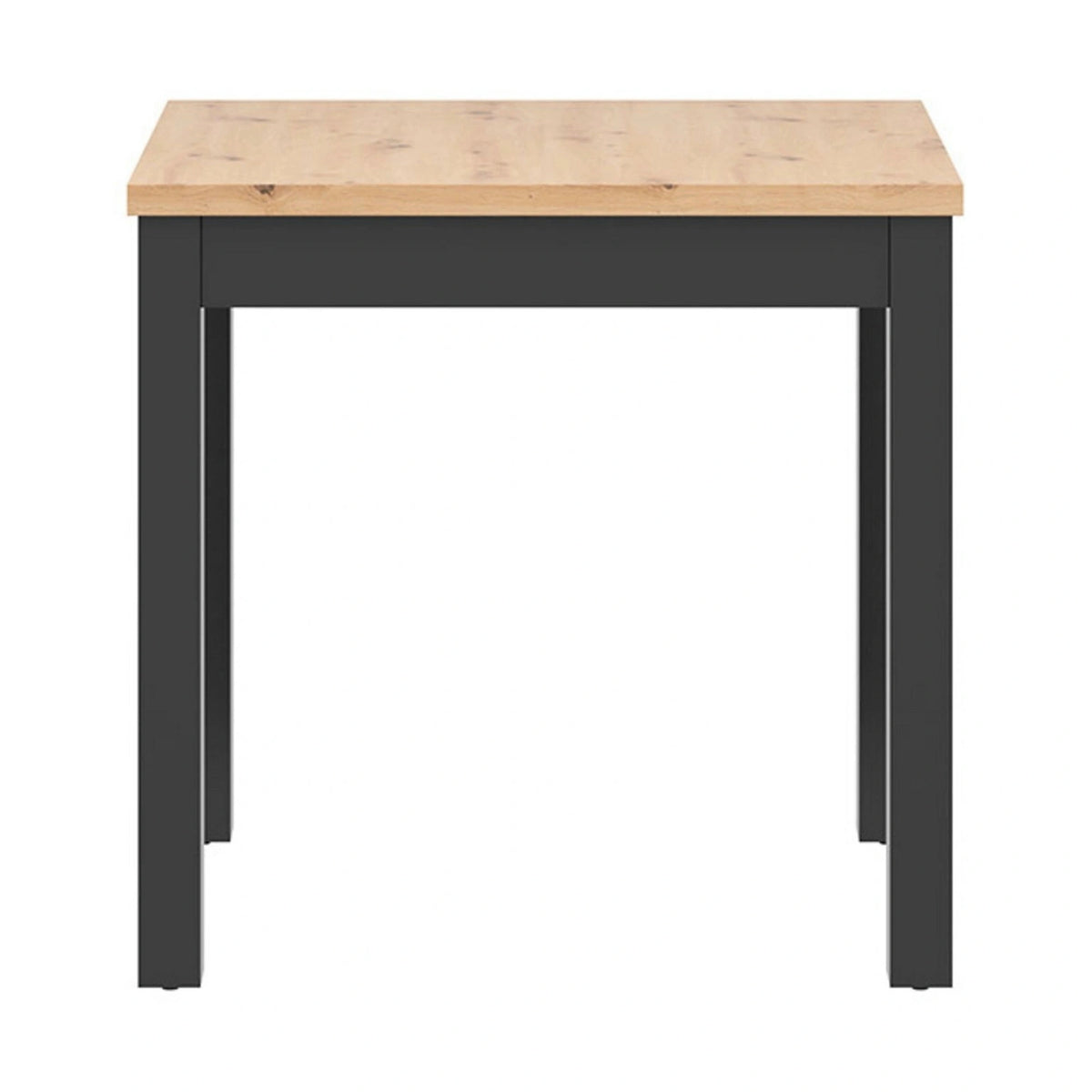 Masa MAREN, stejar artisan/negru, PAL laminat/lemn, 80x80x77 cm
