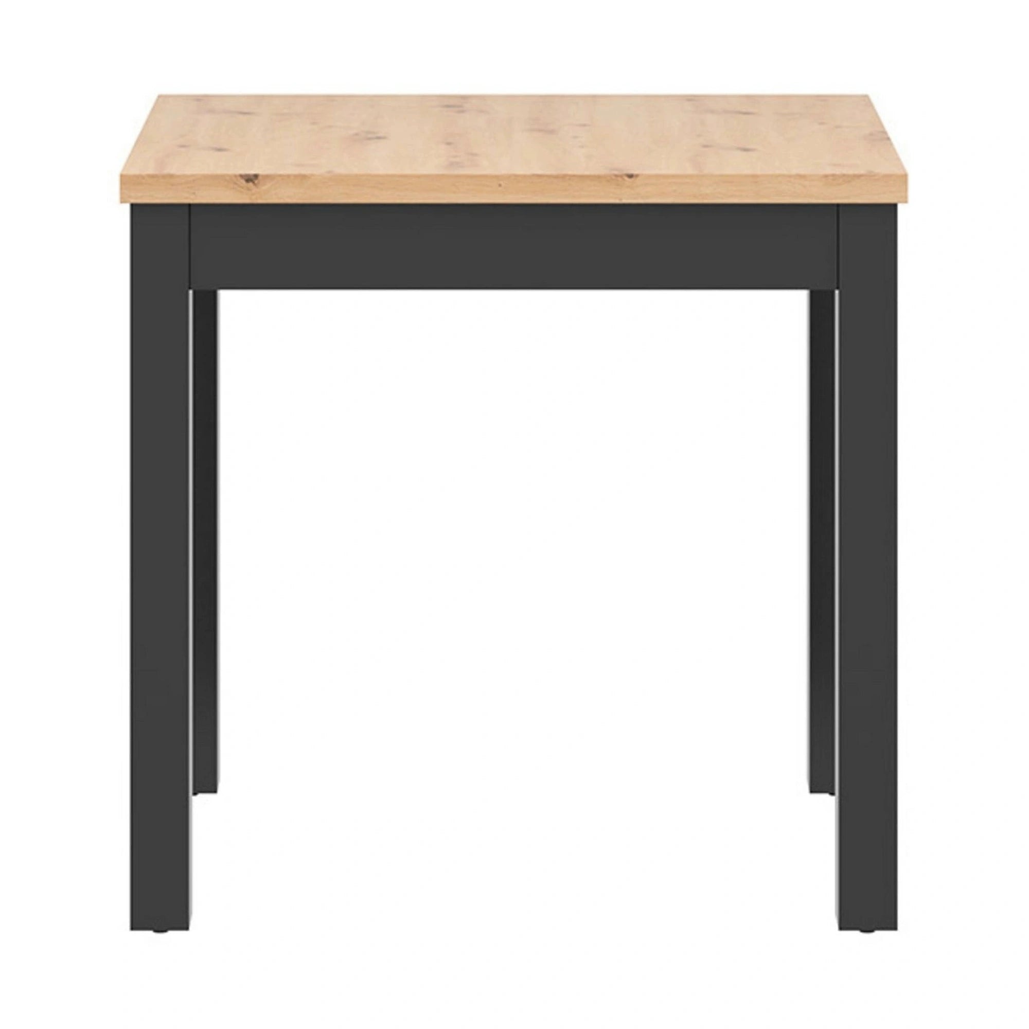 Masa MAREN, stejar artisan/negru, PAL laminat/lemn, 80x80x77 cm