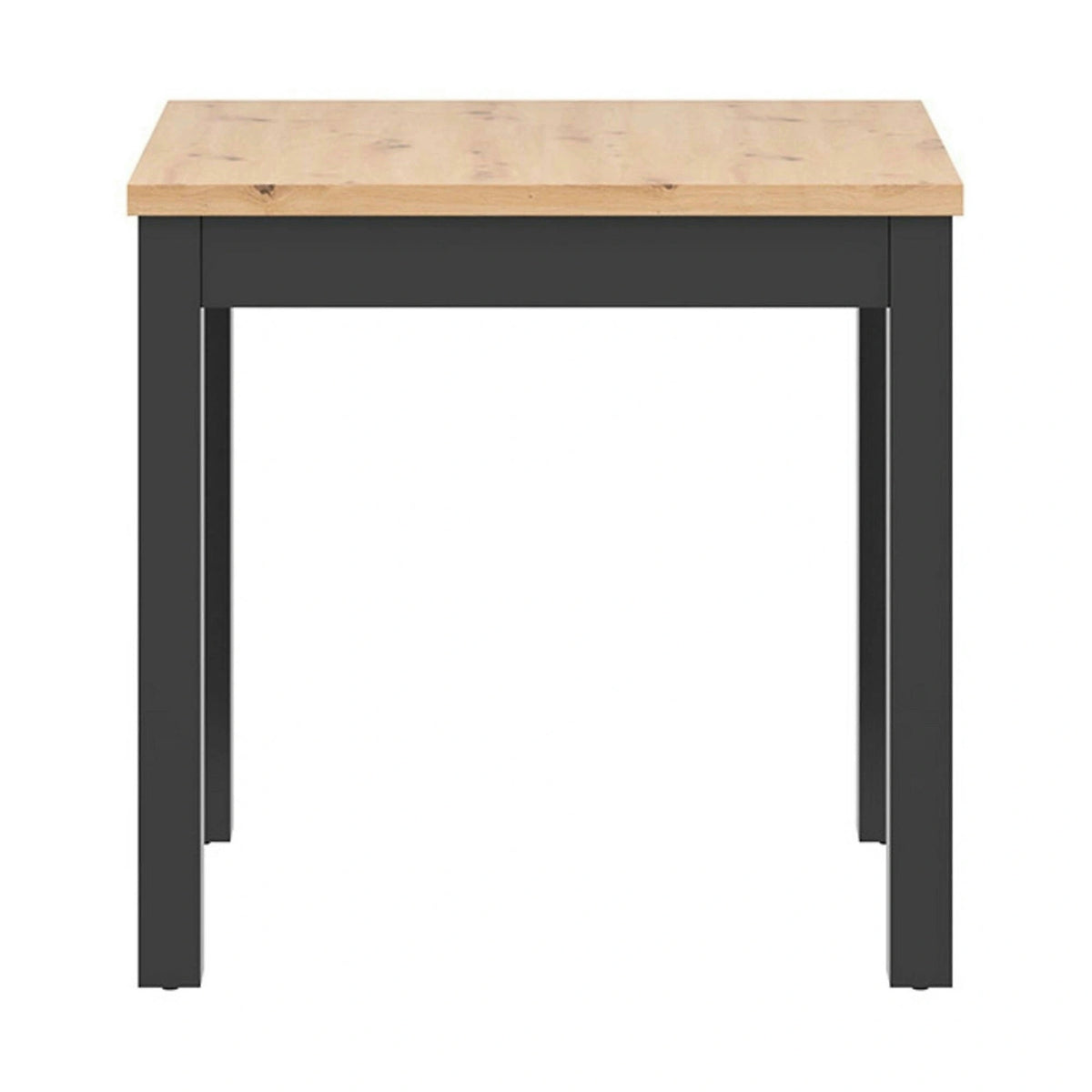Masa MAREN, stejar artisan/negru, PAL laminat/lemn, 80x80x77 cm