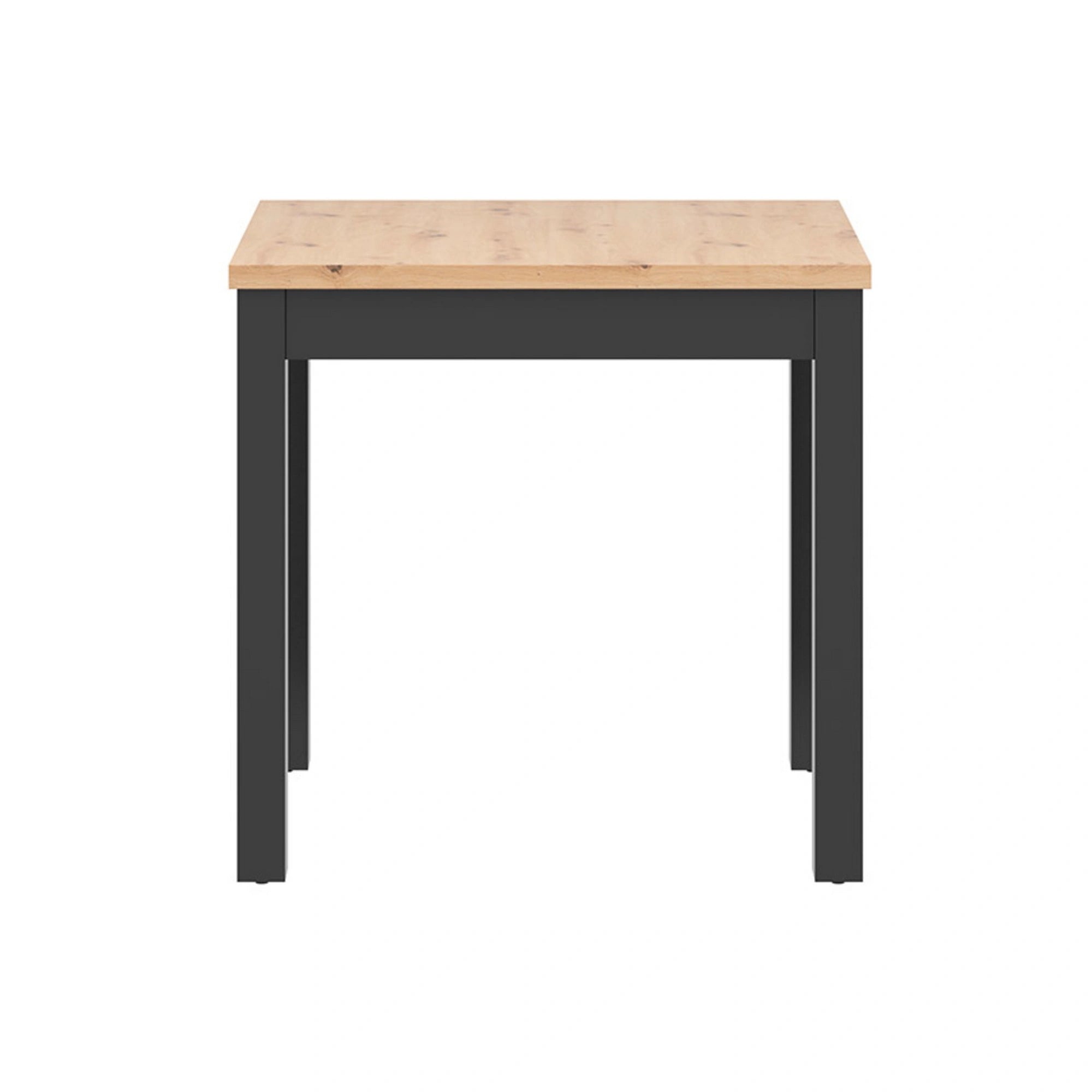 Masa MAREN, stejar artisan/negru, PAL laminat/lemn, 80x80x77 cm