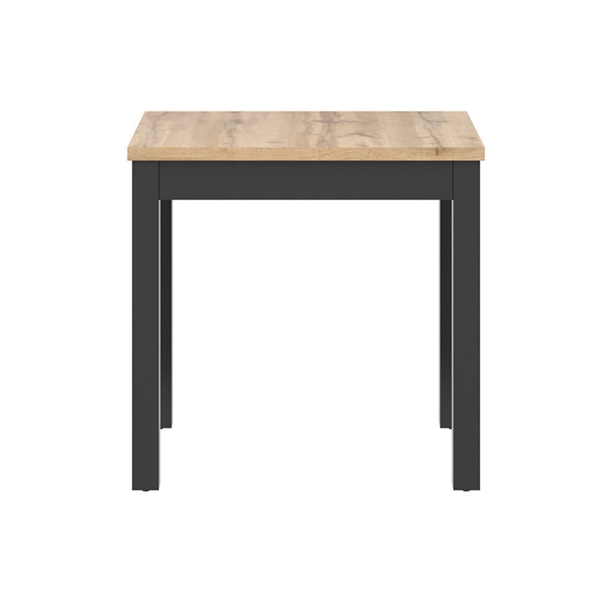 Masa MAREN, stejar wotan/negru, PAL laminat/lemn, 80x80x77 cm