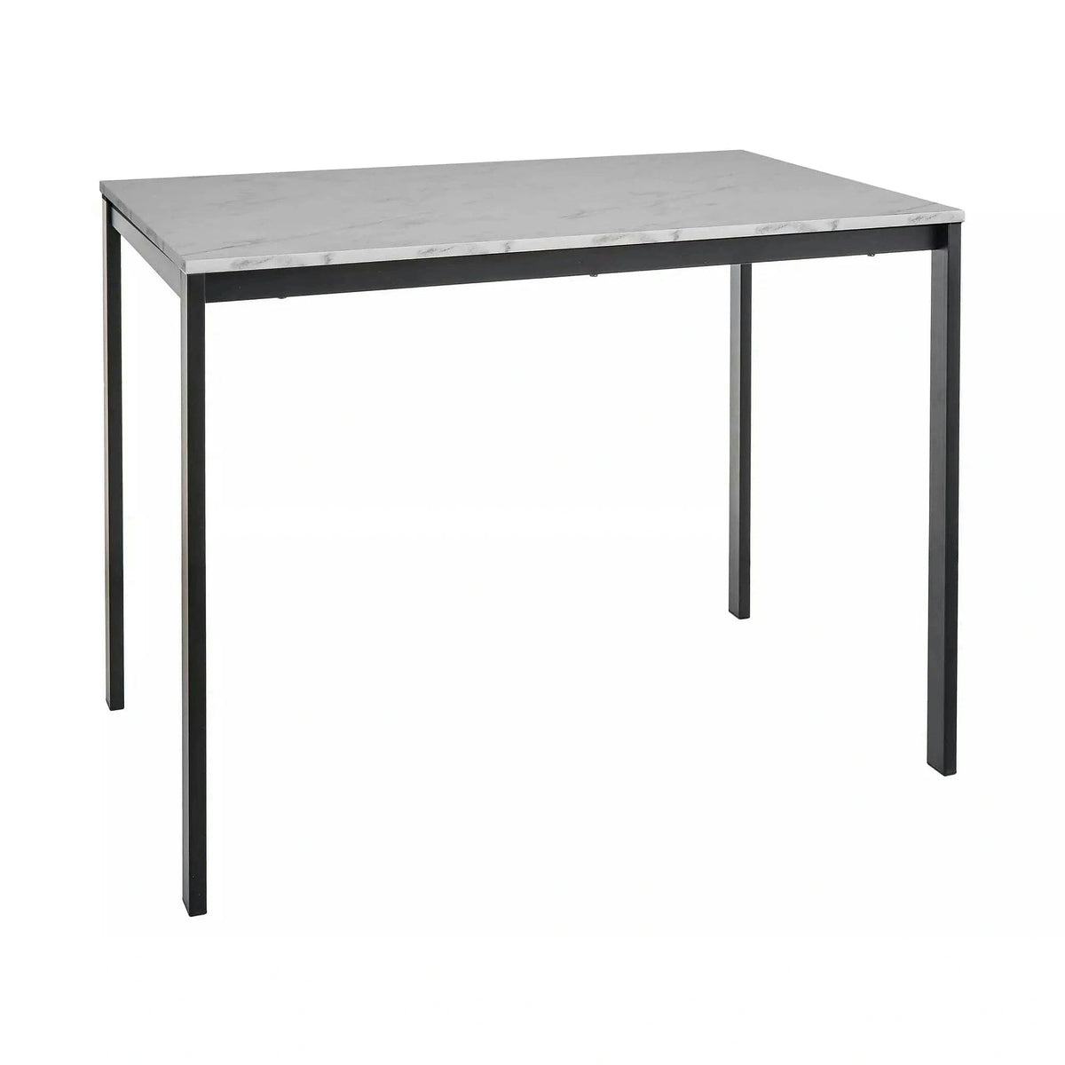 Masa MARIO, alb cu efect de marmura/negru, 100x60x75 cm