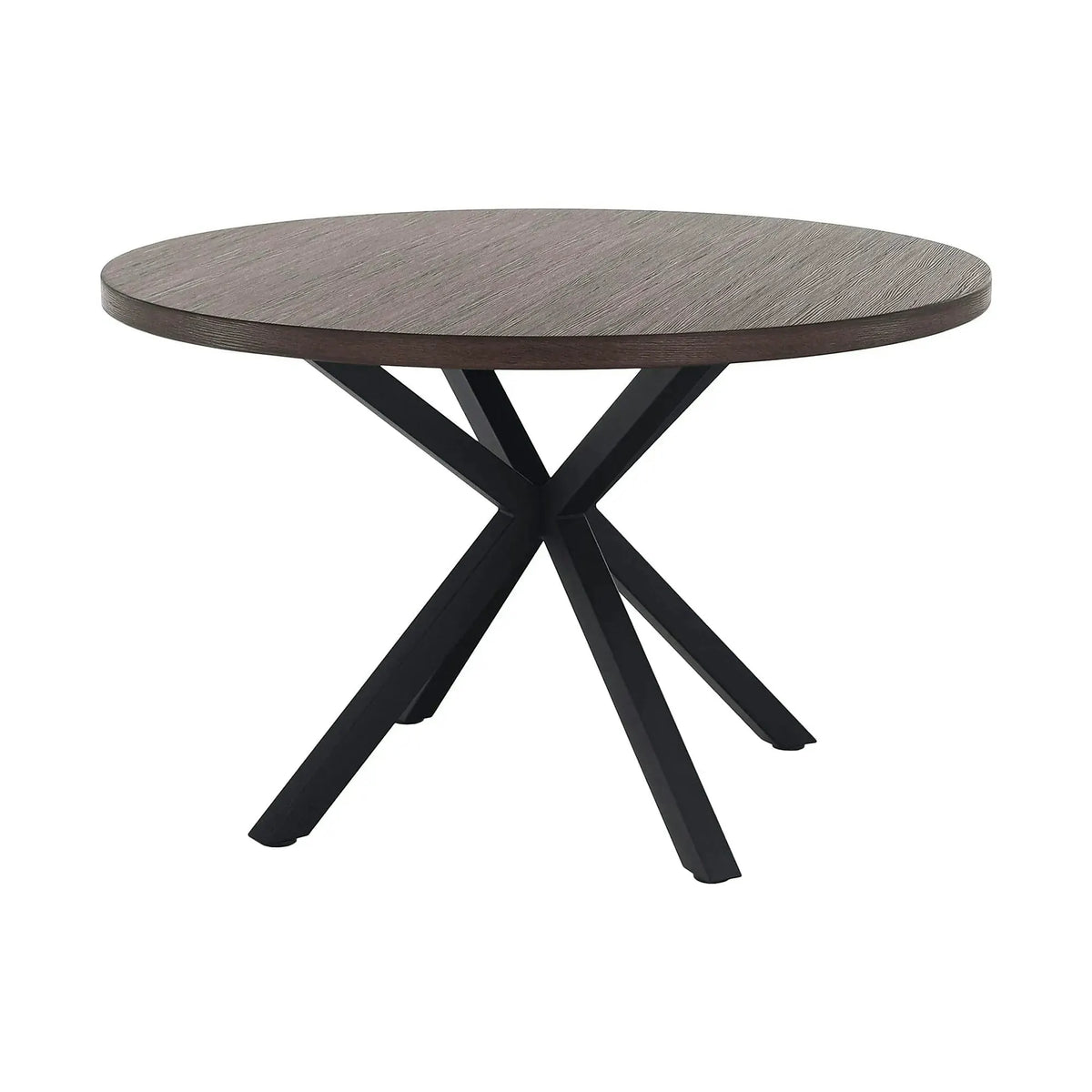 Masa MEDOR, stejar inchis/negru, 120x120x76 cm