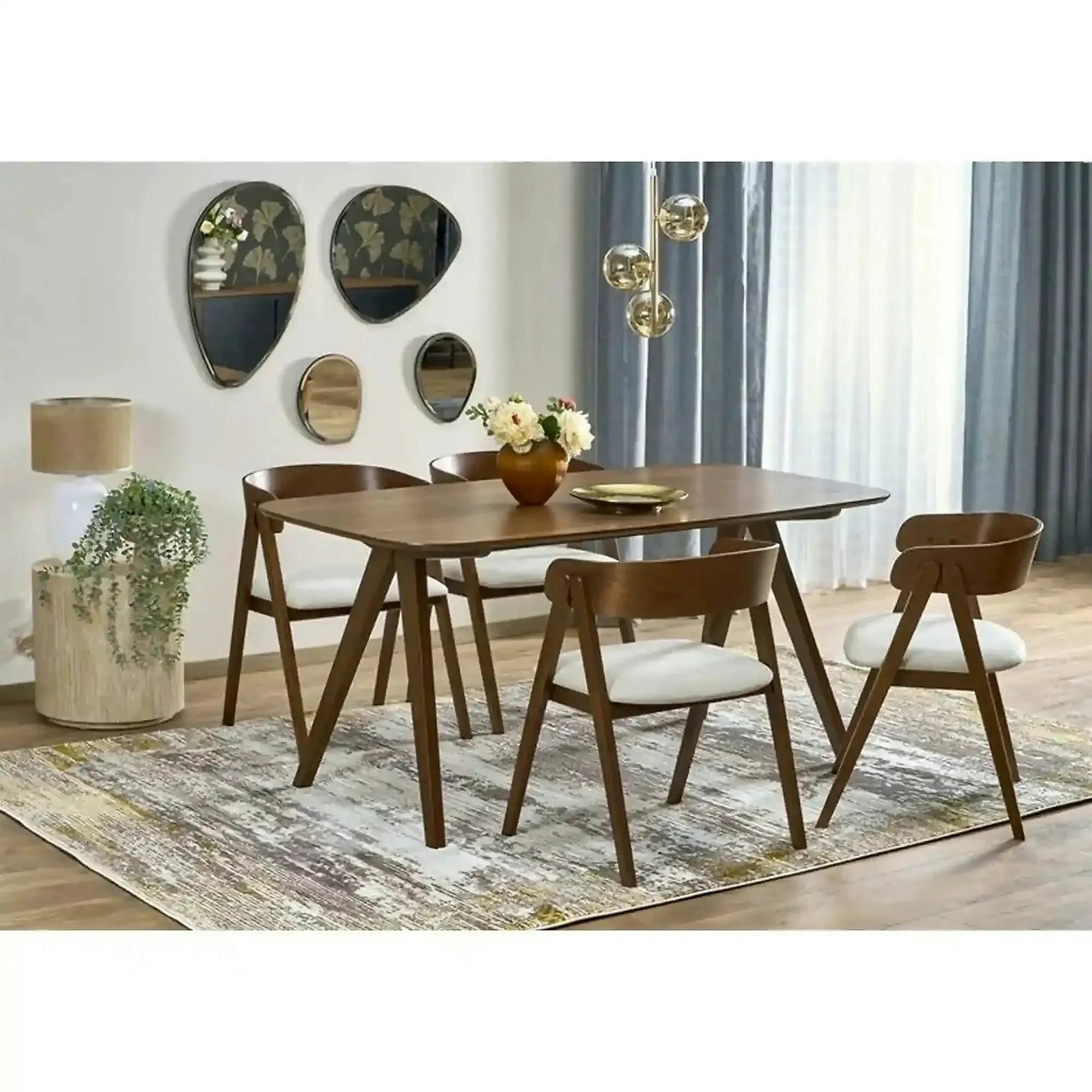 Masa MIGUEL, nuc, furnir/lemn, 160x90x75 cm