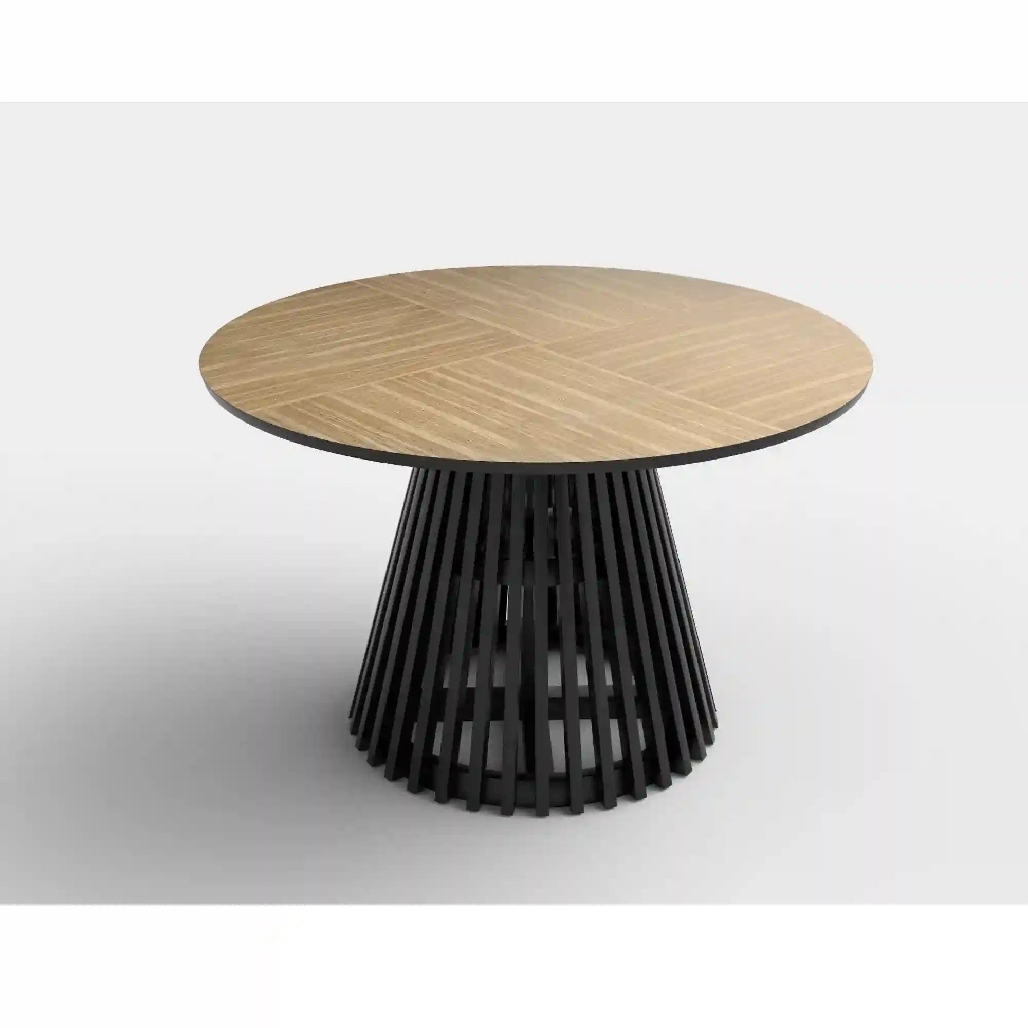 Masa MIYAKI, stejar/negru, 120x120x77 cm