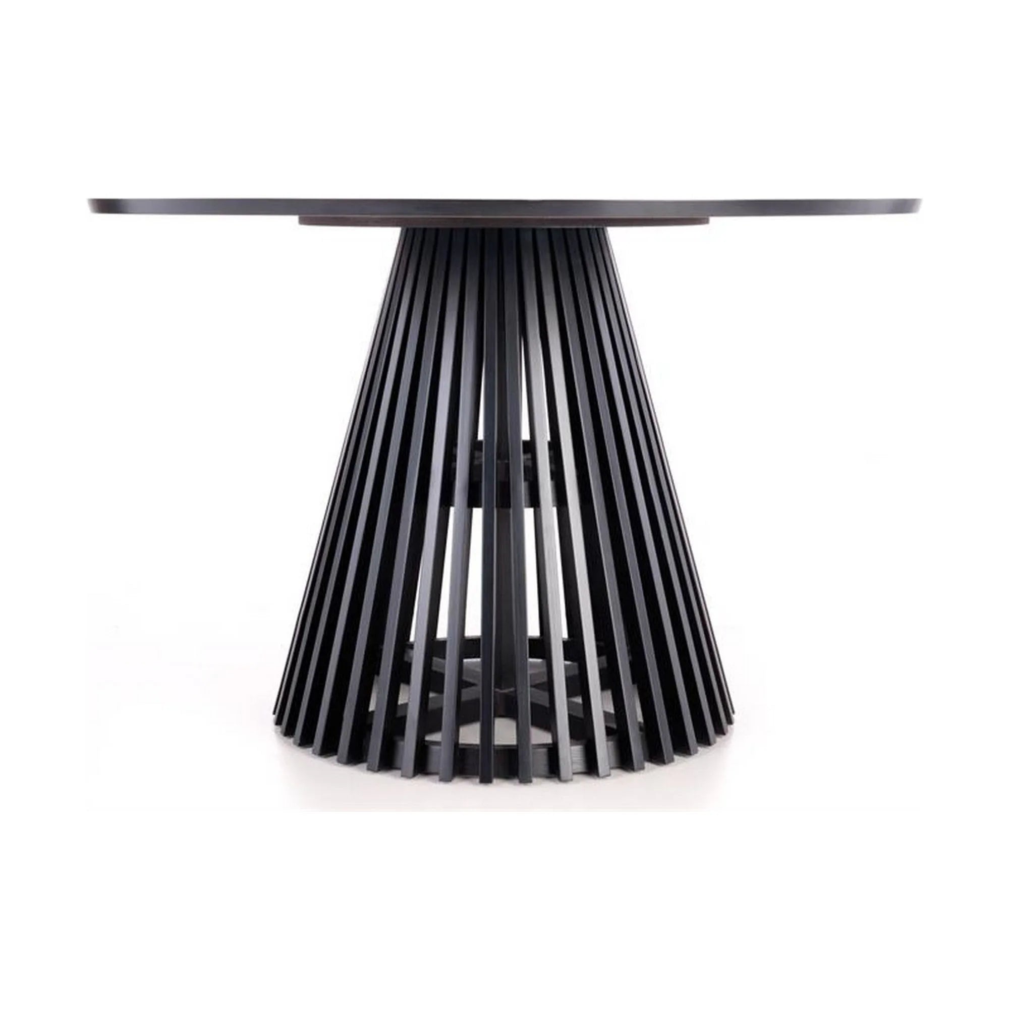 Masa MIYAKI, stejar/negru, 120x120x77 cm