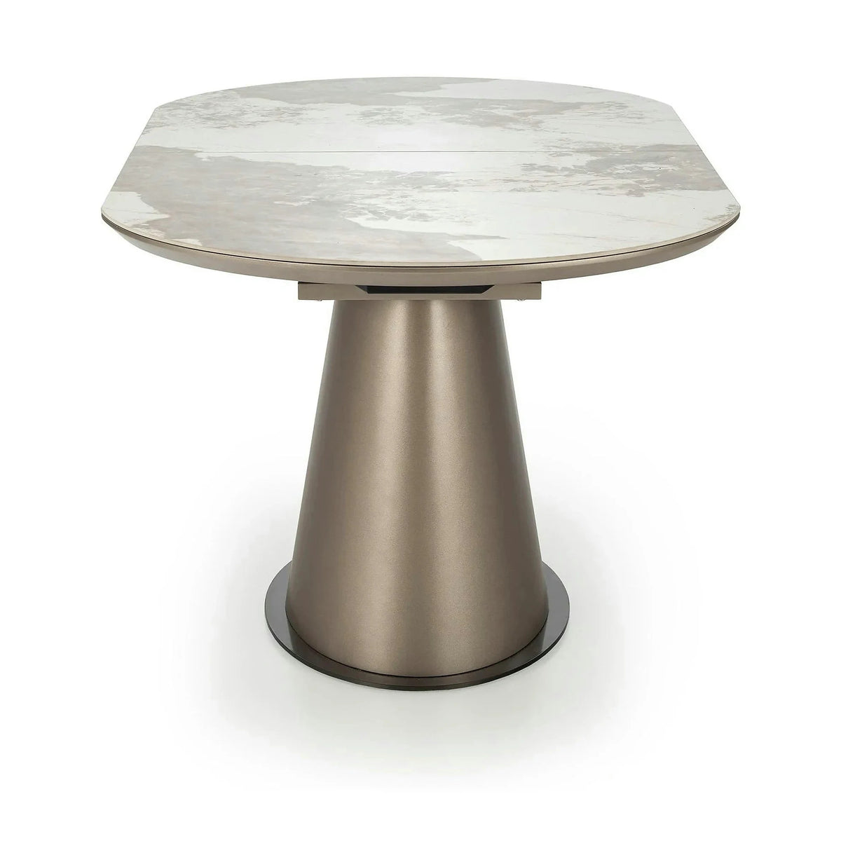 Masa moderna extensibila ROBINSON, bej/cappuccino, ceramica, 160/200x90x76 cm