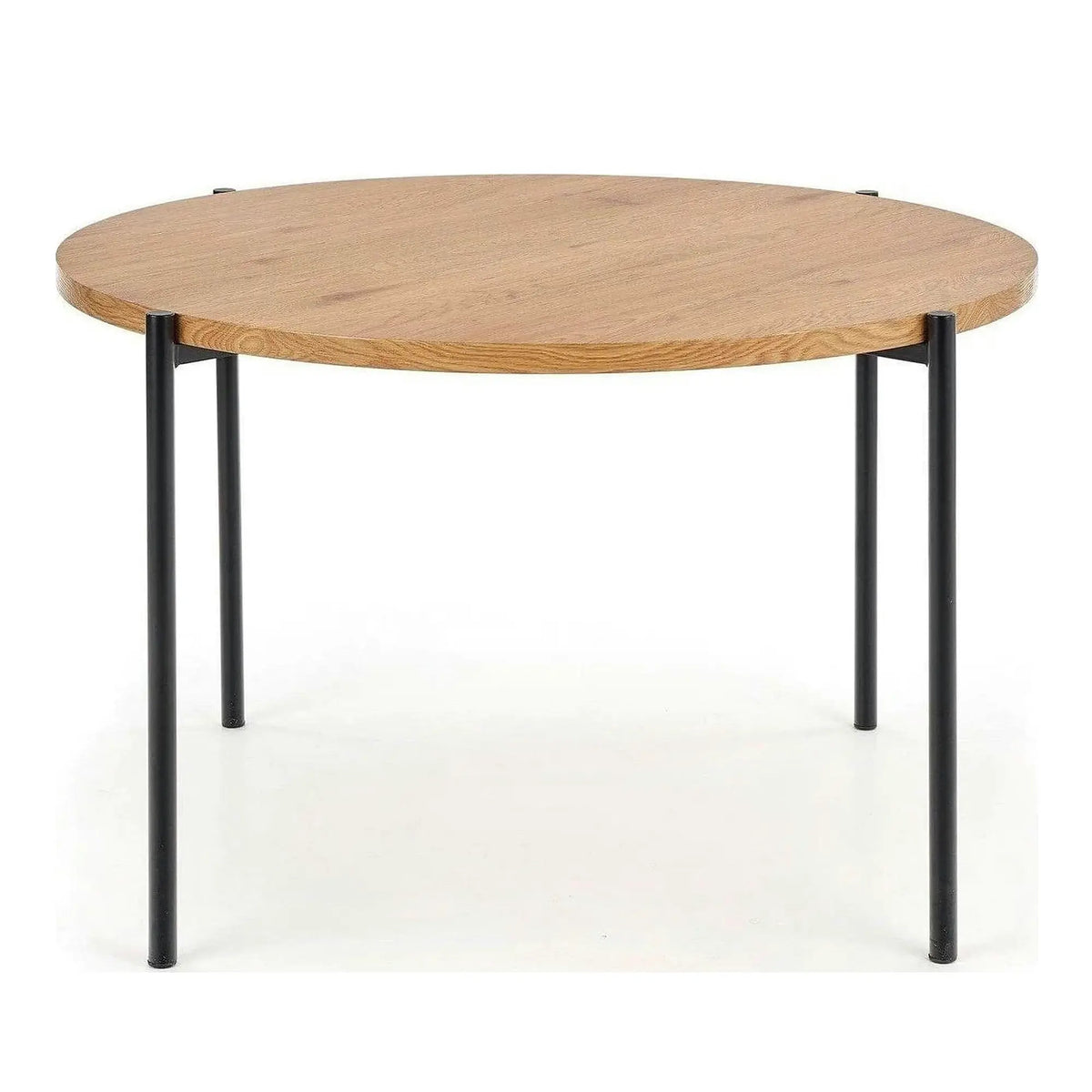 Masa MORGAN, stejar/negru, 120x120x76 cm