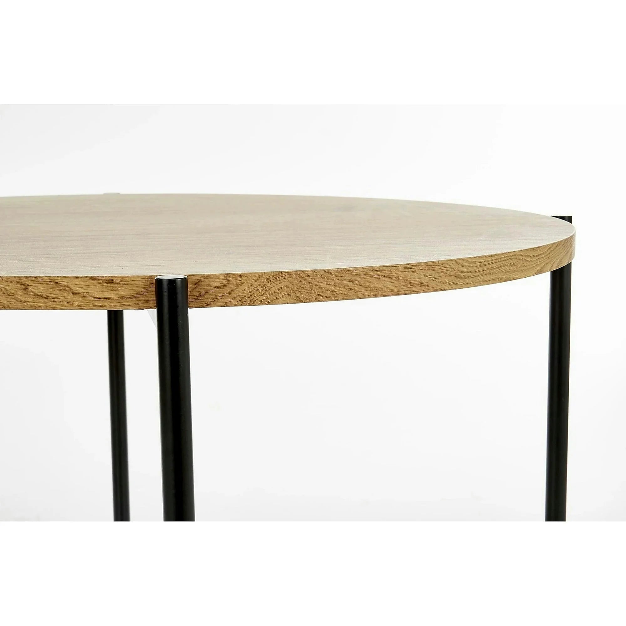 Masa MORGAN, stejar/negru, 120x120x76 cm