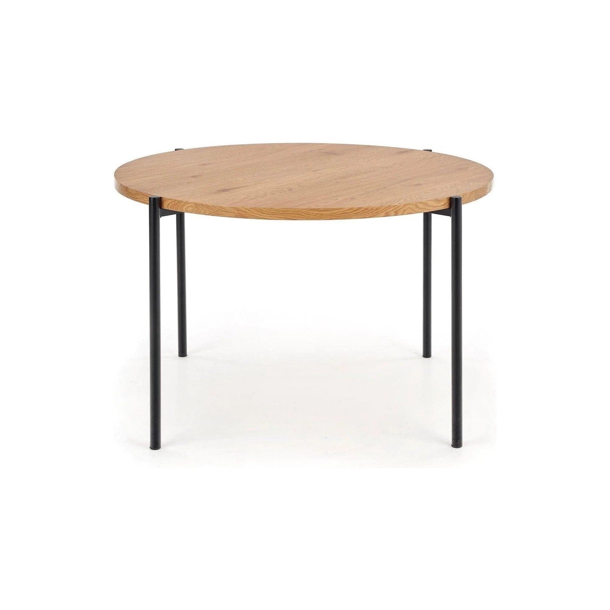 Masa MORGAN, stejar/negru, 120x120x76 cm