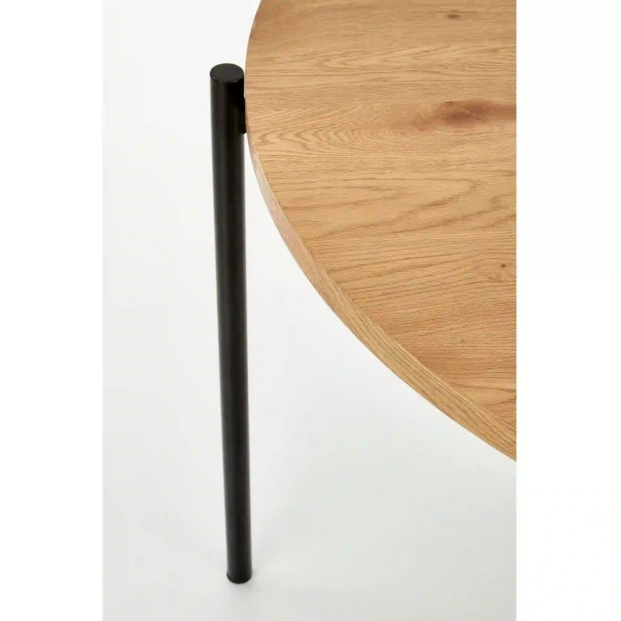 Masa MORGAN, stejar/negru, 120x120x76 cm