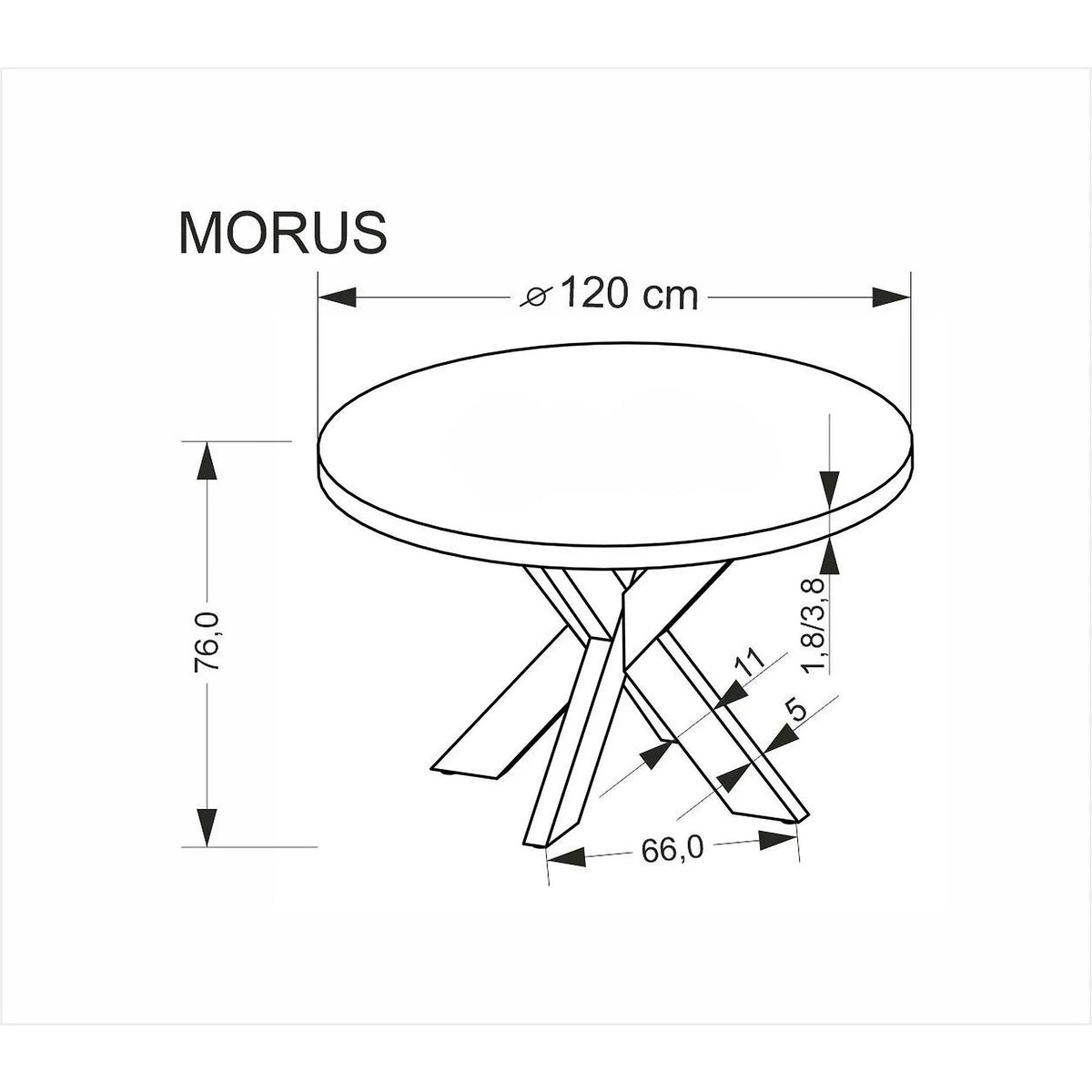 Masa MORUS, stejar, 120x75 cm