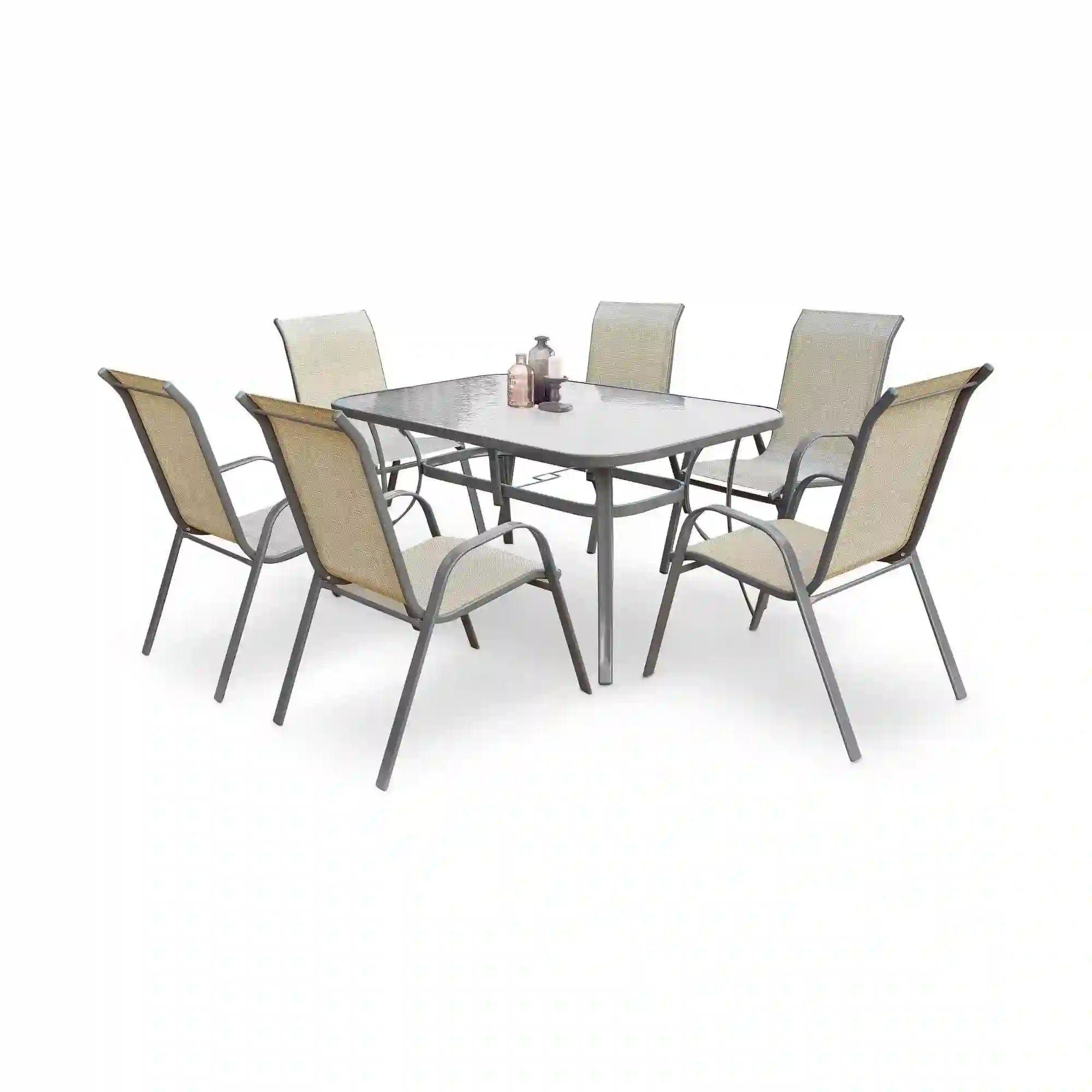 Masa MOSLER, sticla/metal, 150x90x72 cm