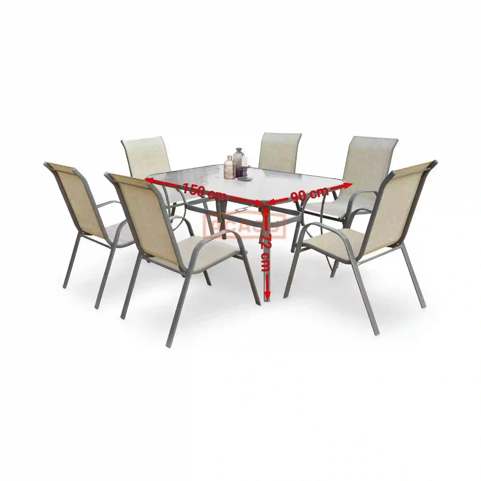 Masa MOSLER, sticla/metal, 150x90x72 cm