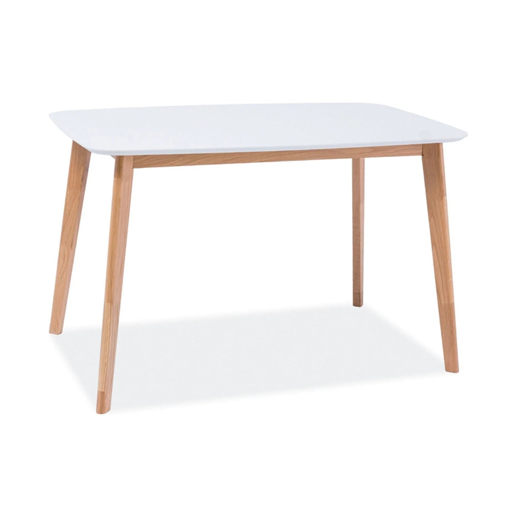 Masa MOSSO I, alb/stejar, 120x75x75 cm