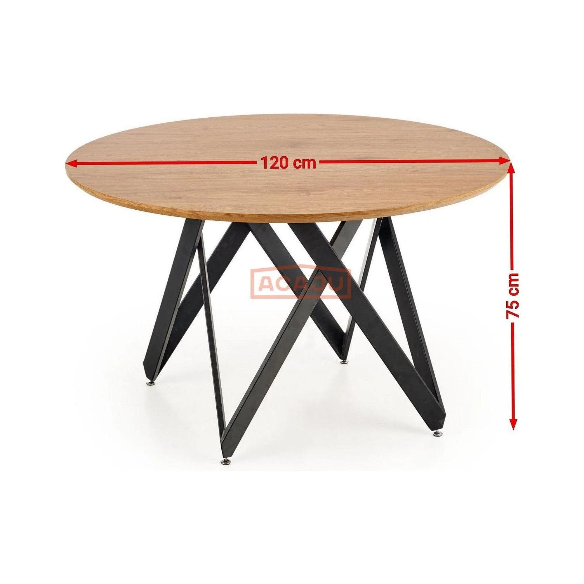 Masa MOZAMBIK, stejar auriu/negru, 120x75 cm