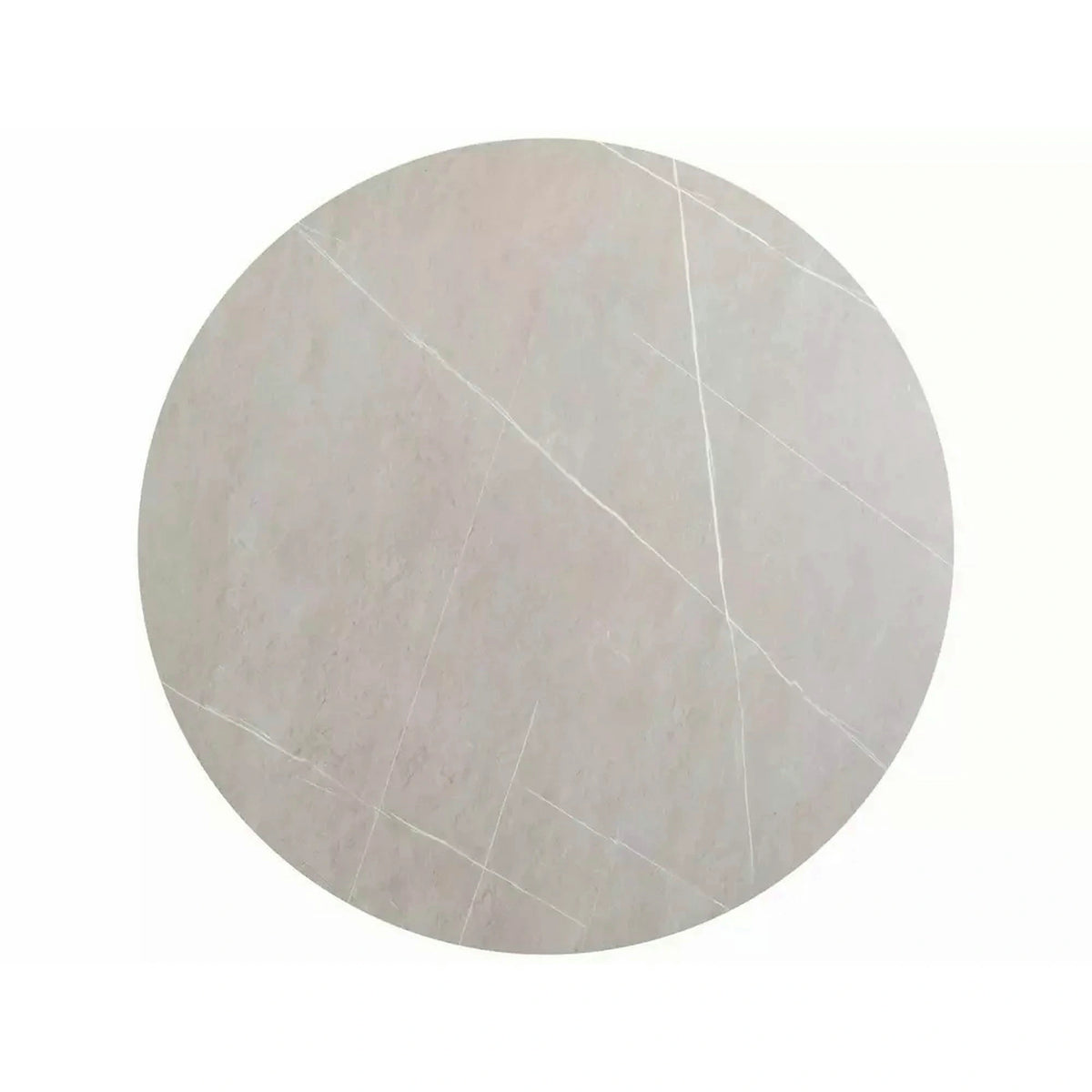 Masa MURANO, gri cu efect de marmura/negru, ceramica/metal, 120x120x76 cm