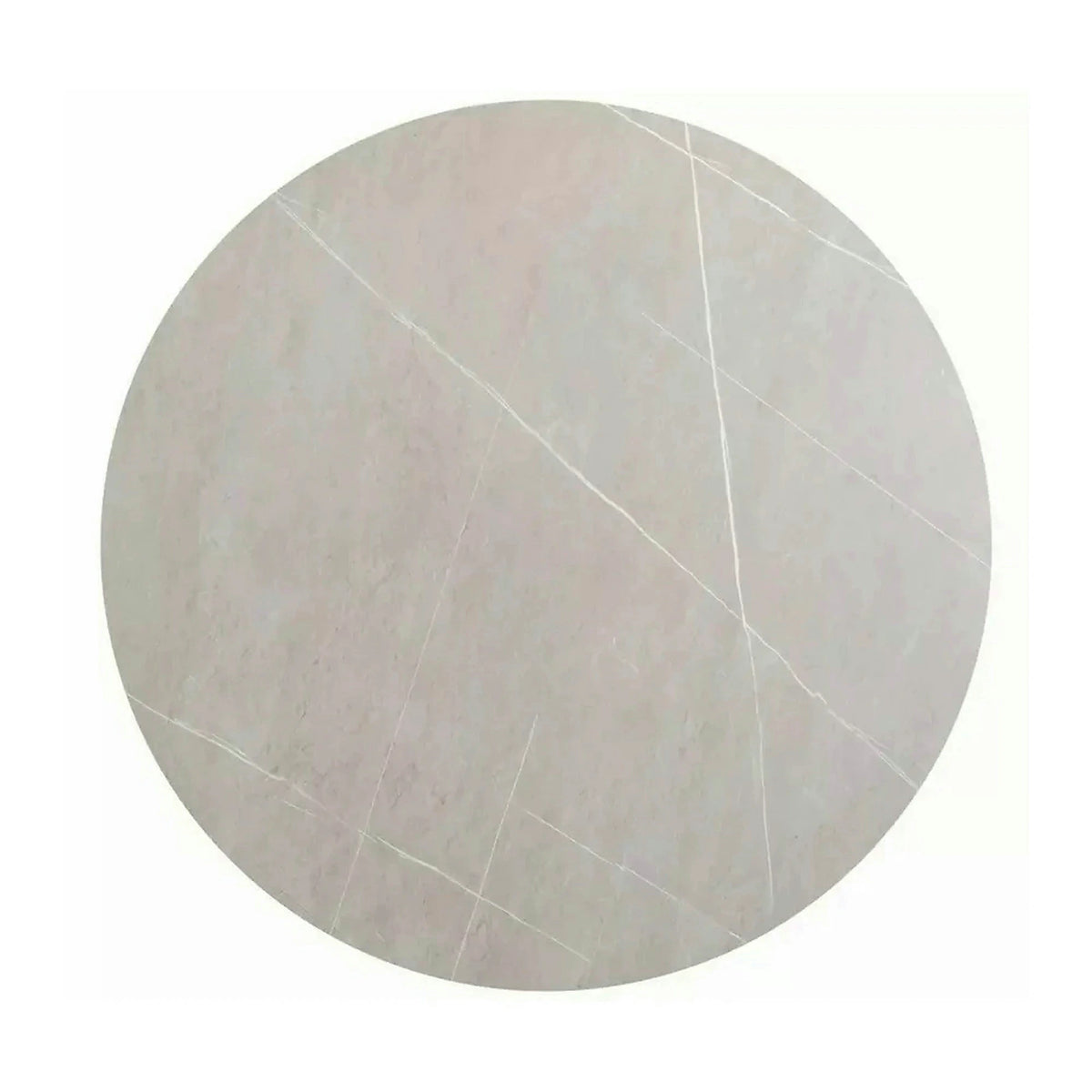 Masa MURANO, gri cu efect de marmura/negru, ceramica/metal, 120x120x76 cm