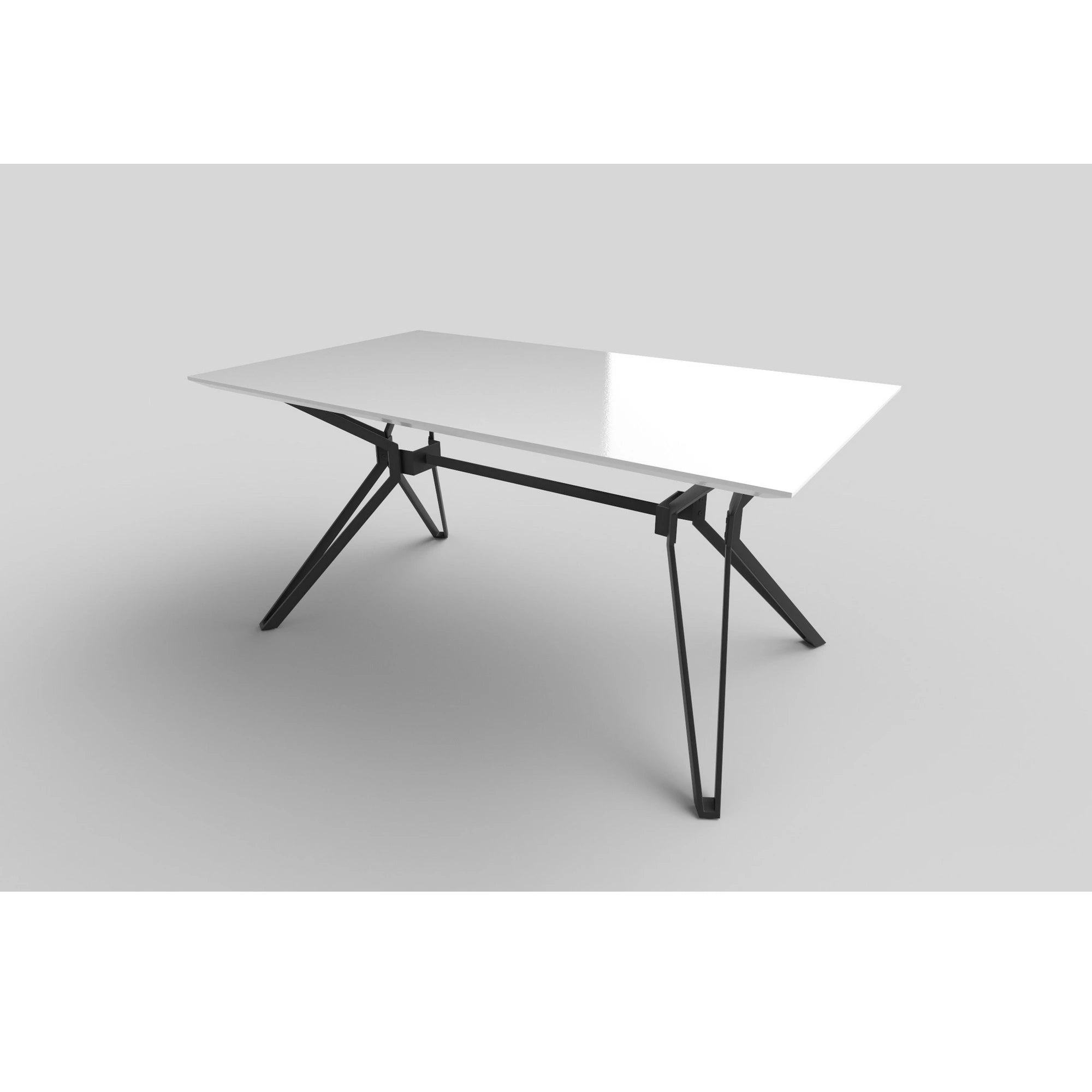 Masa PASCAL, alb/negru, 160x90x76 cm