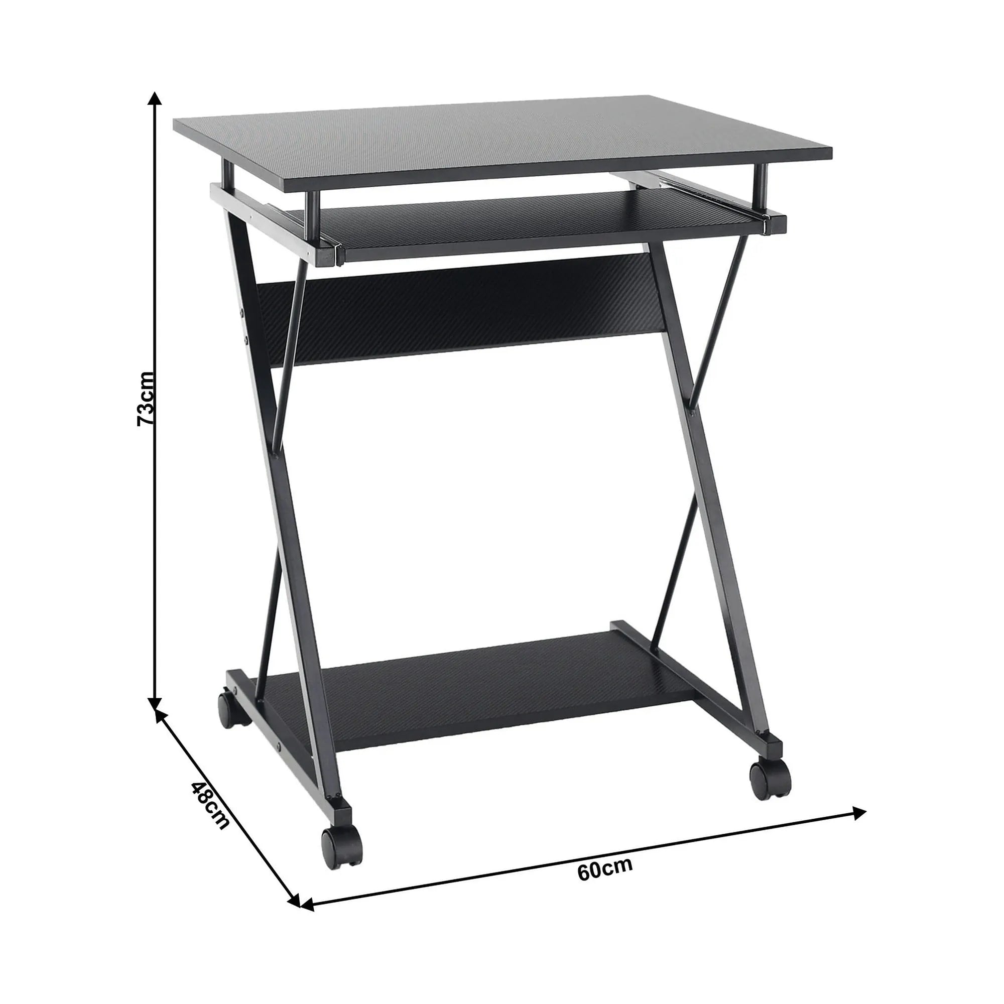 Masa PC TARAK, negru, PAL infoliat/metal, 60x48x73 cm