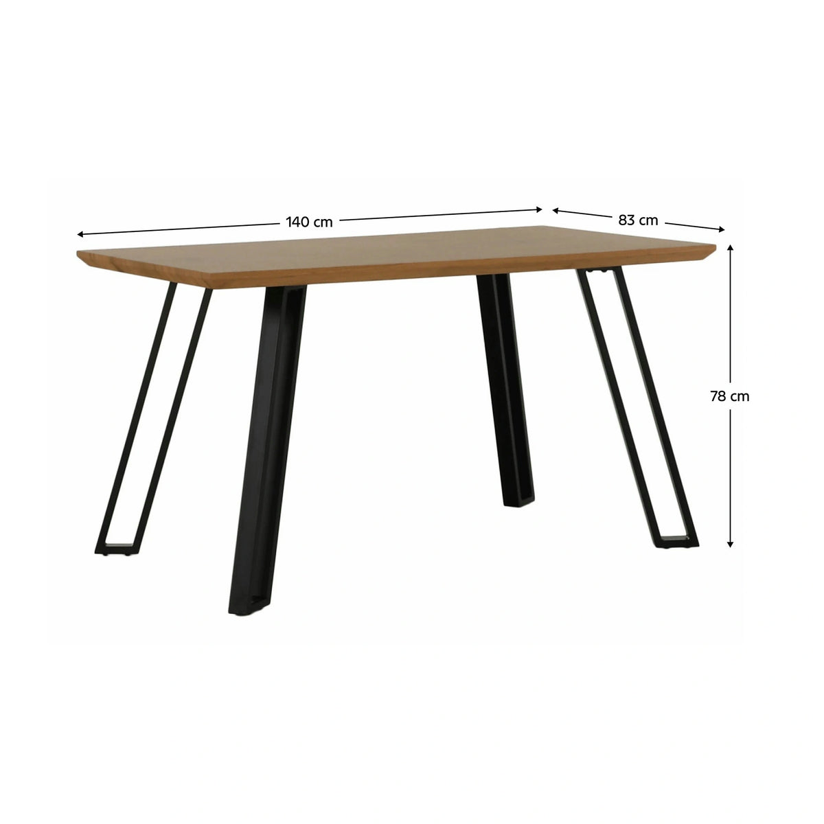 Masa PEDAL, stejar/negru, 140x80x76 cm