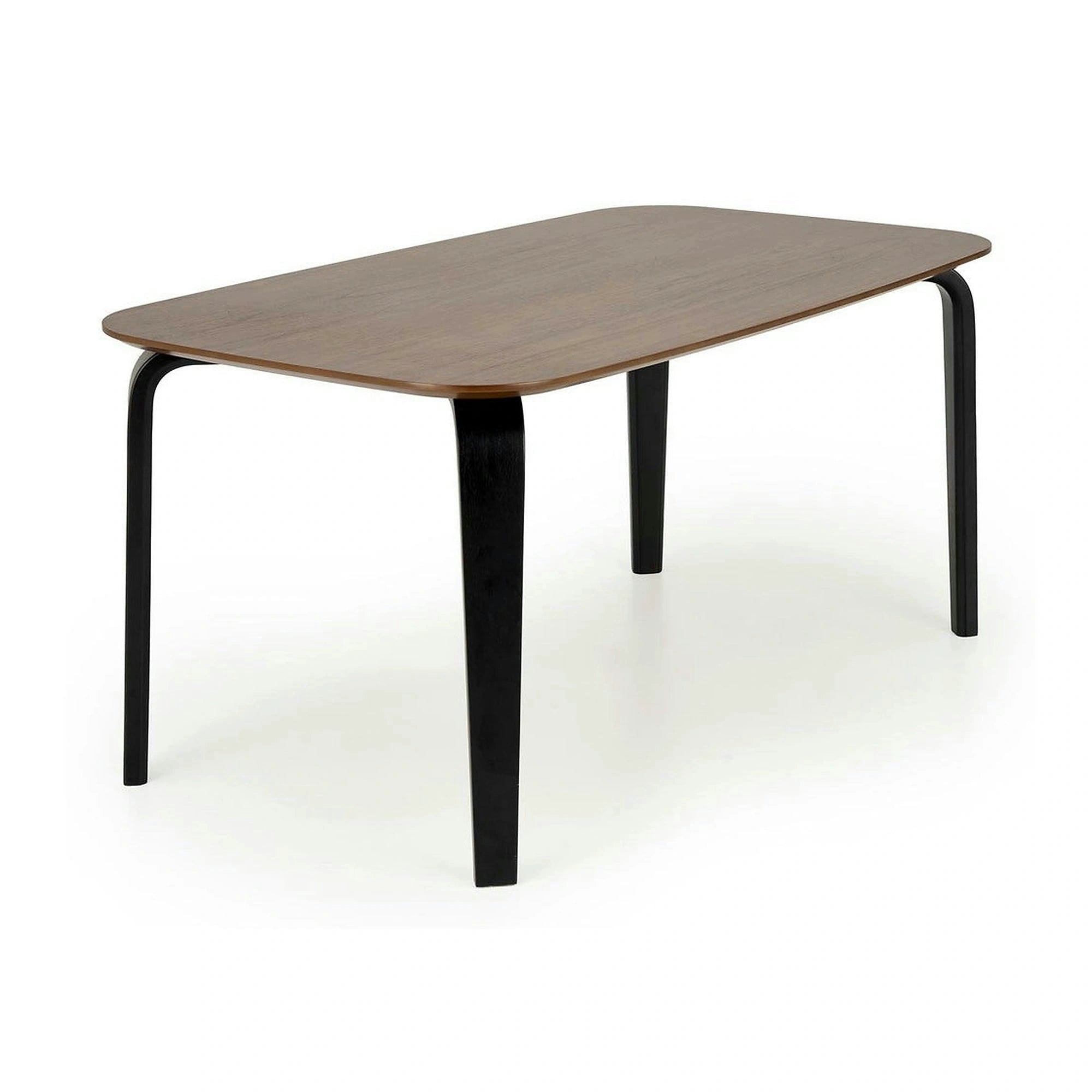 Masa PEDRO, nuc/negru, furnir/lemn, 160x90x75 cm