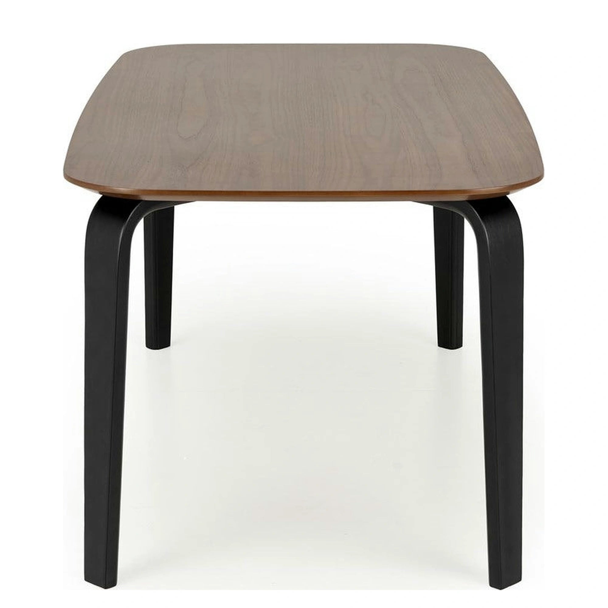 Masa PEDRO, nuc/negru, furnir/lemn, 160x90x75 cm