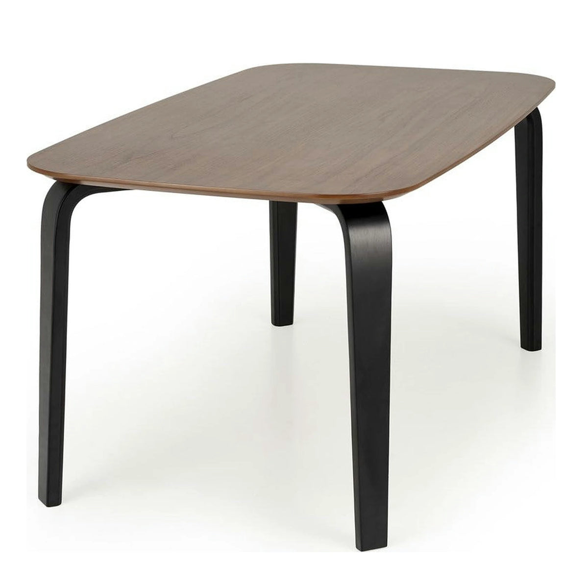Masa PEDRO, nuc/negru, furnir/lemn, 160x90x75 cm